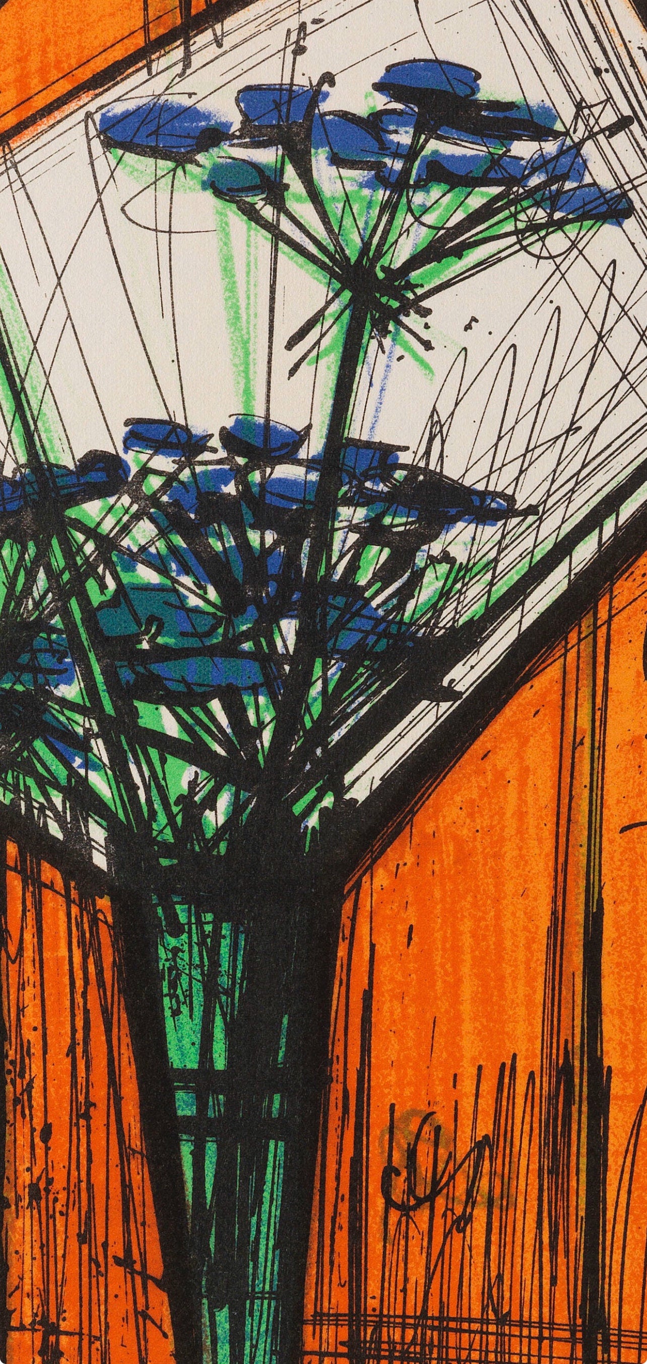 Bernard Buffet, Les ombelles, Souvenirs et portraits d'artistes, Limited Edition Lithograph