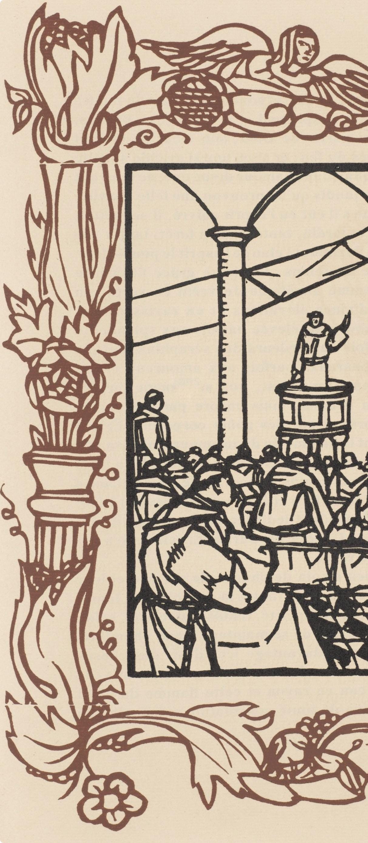 Émile Bernard, Composition (Morane, No. 100), Les Petites Fleurs de St. Françoise, Limited Edition Woodcut