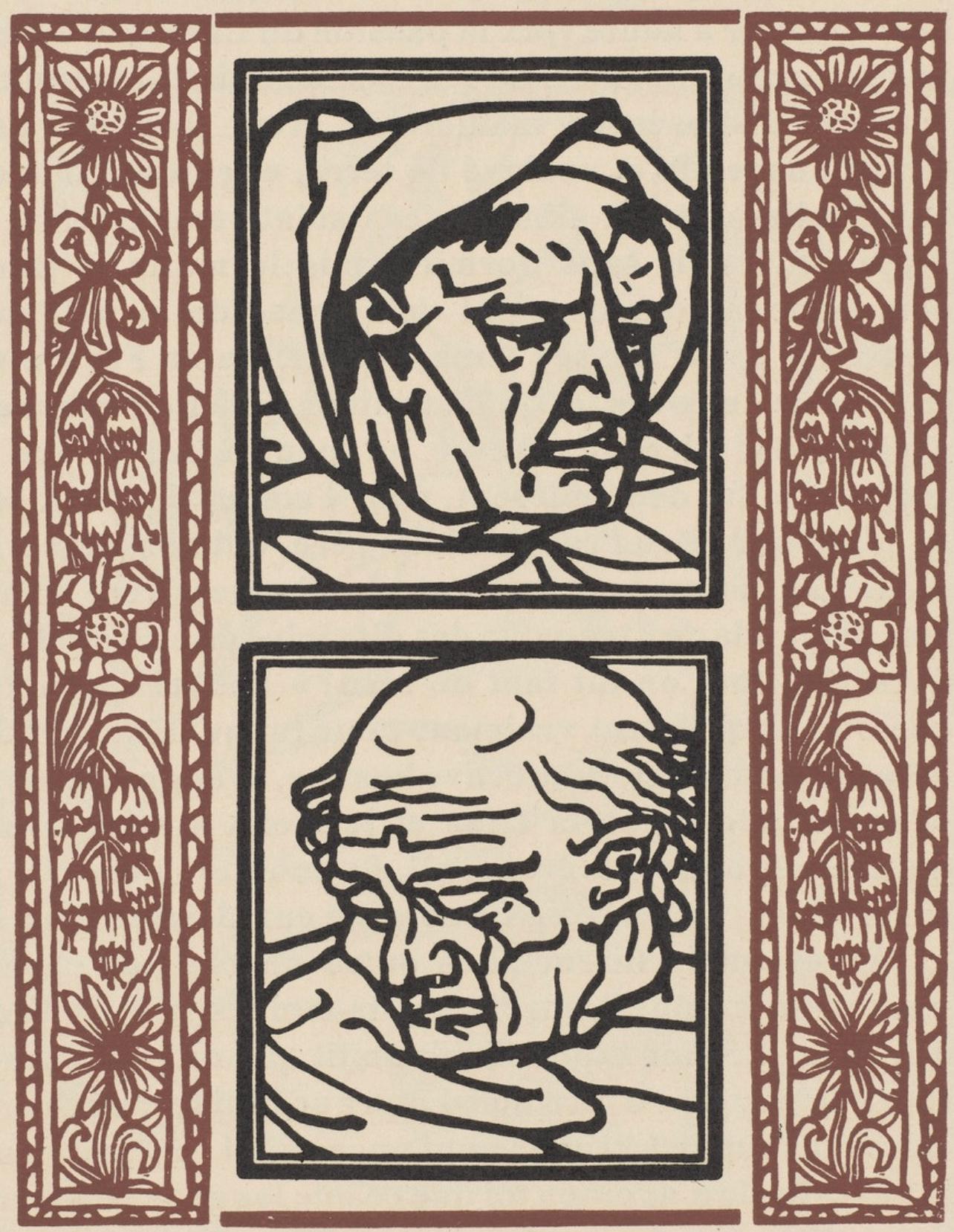 Émile Bernard, Composition (Morane, No. 100), Les Petites Fleurs de St. Françoise, Limited Edition Woodcut