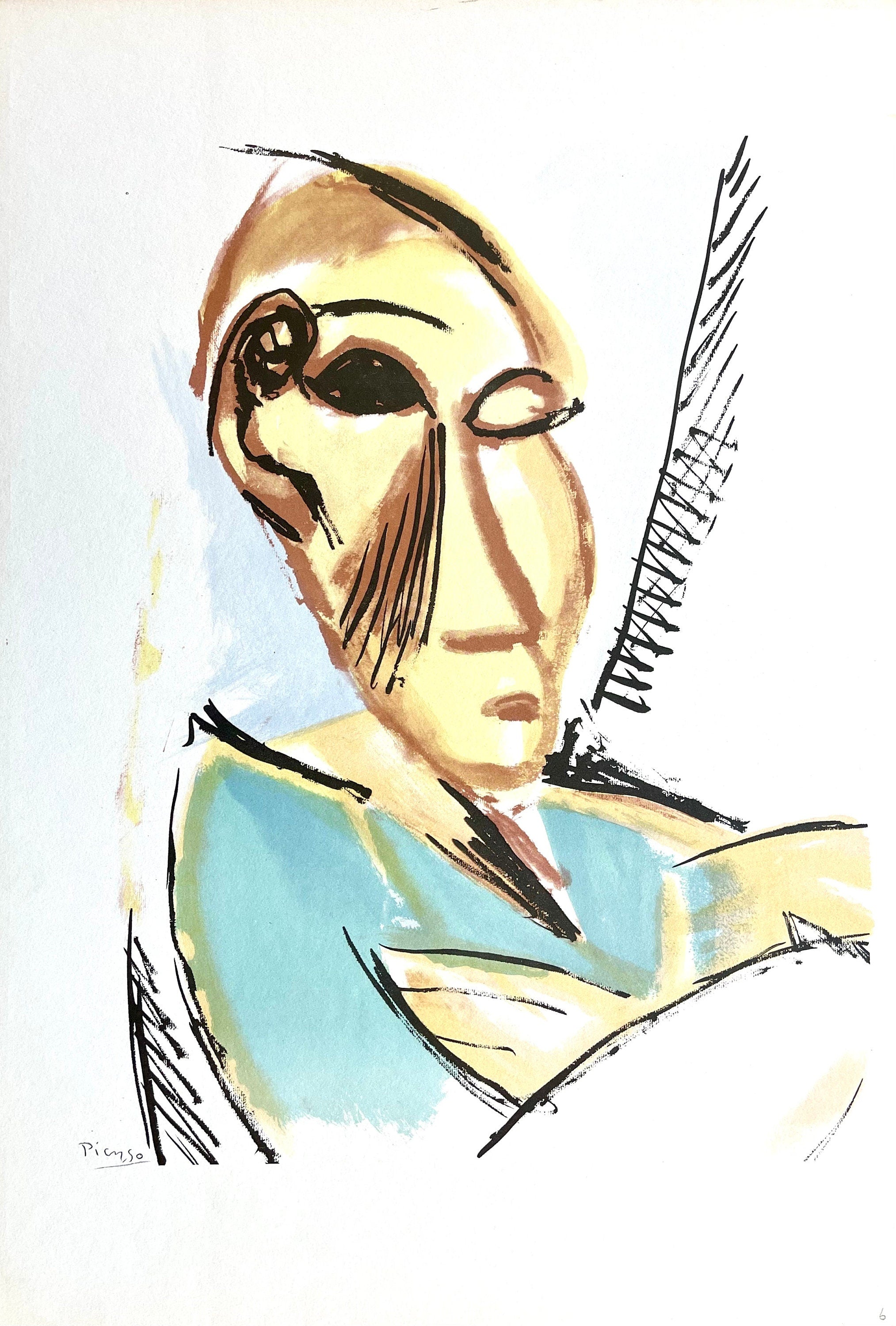 Pablo Picasso, Study for Les Demoiselles D'Avignon (Orozco 95), Picasso: Fifteen Drawings, Limited Edition Lithograph
