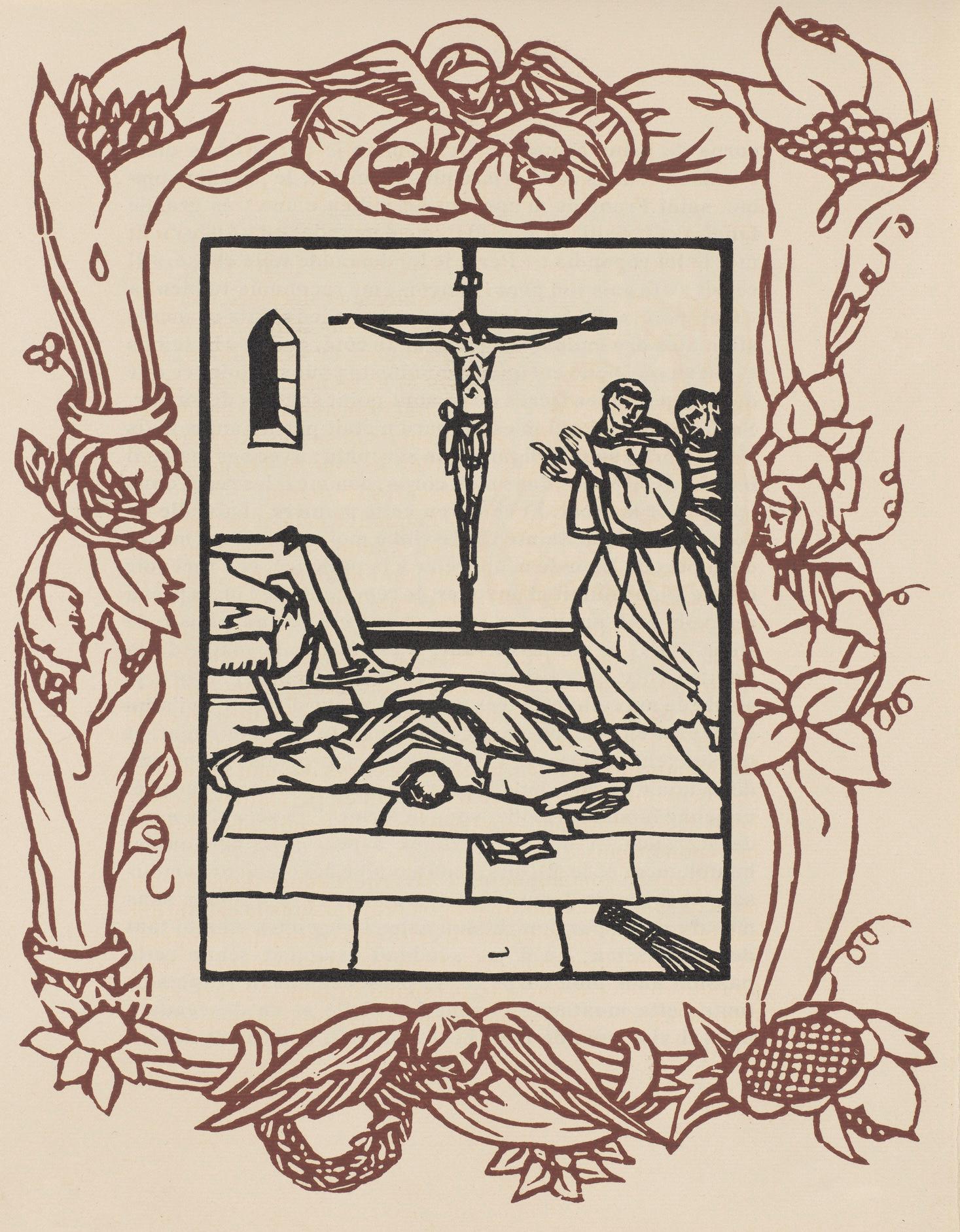Émile Bernard, Composition (Morane, No. 100), Les Petites Fleurs de St. Françoise, Limited Edition Woodcut