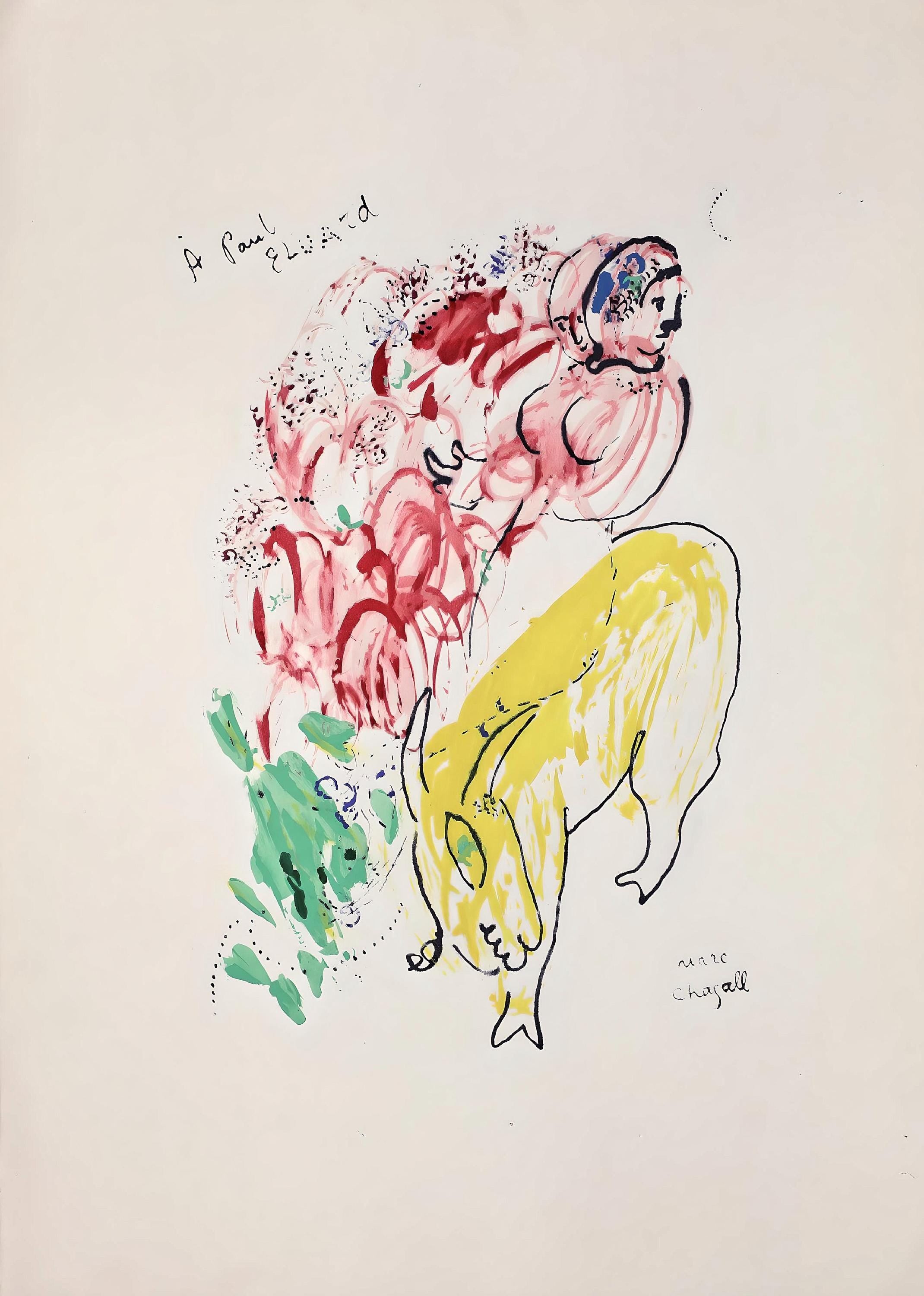 Marc Chagall, Composition, Le Dur Désir de Durer, Limited Edition Lithograph