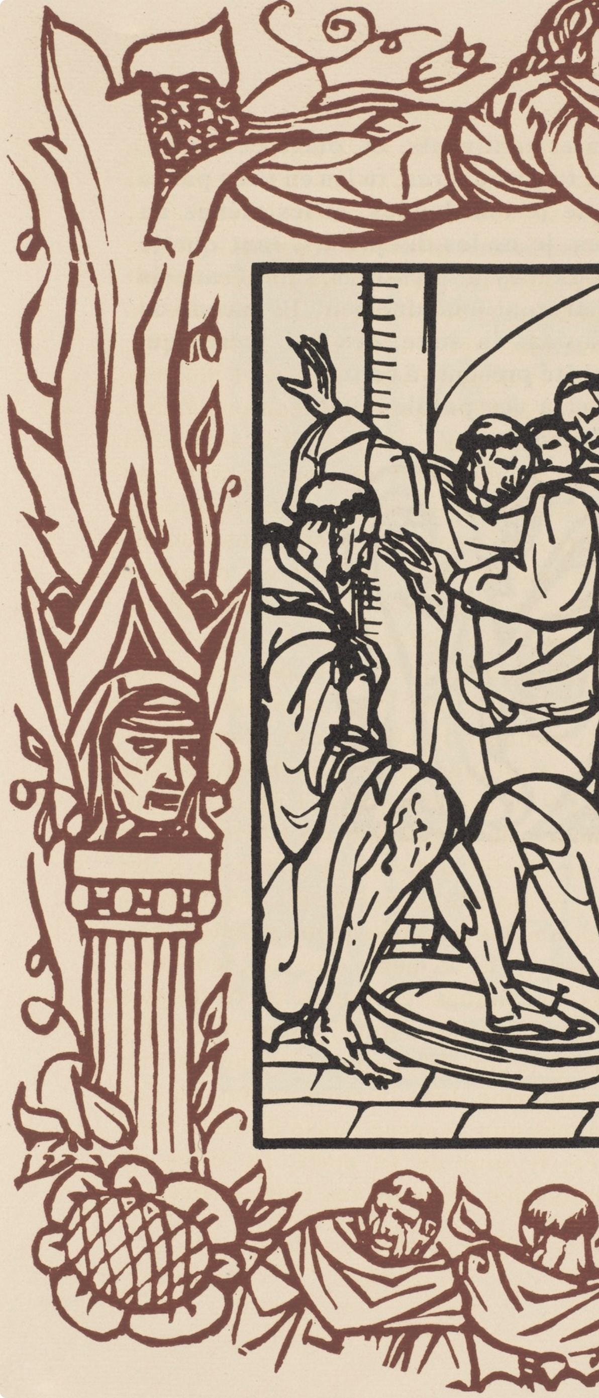 Émile Bernard, Composition (Morane, No. 100), Les Petites Fleurs de St. Françoise, Limited Edition Woodcut