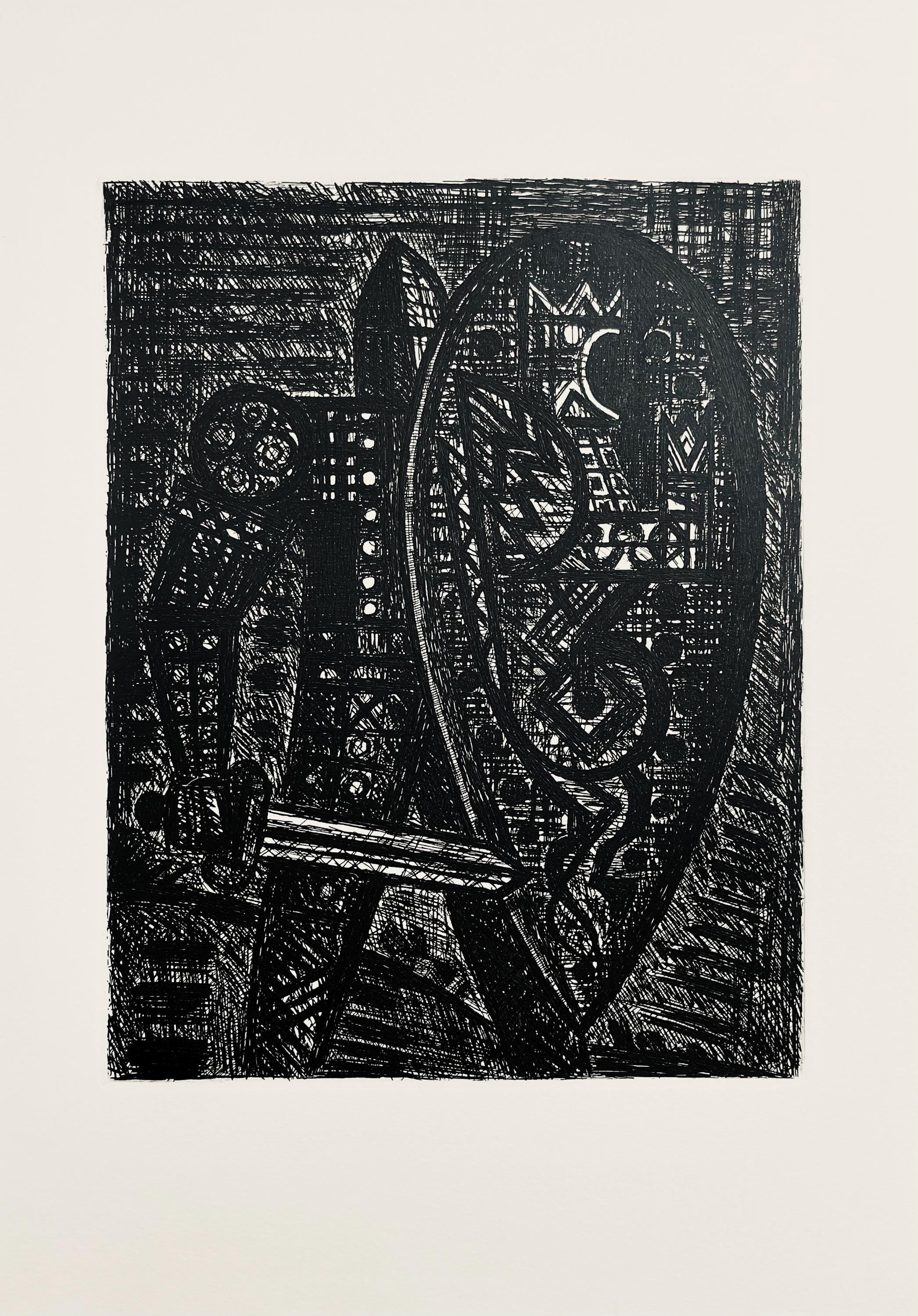 Marcel Gromaire, La Révolte, Scène XX, Shakespeare, Macbeth, Eaux-fortes de Gromaire, Limited Edition Etching