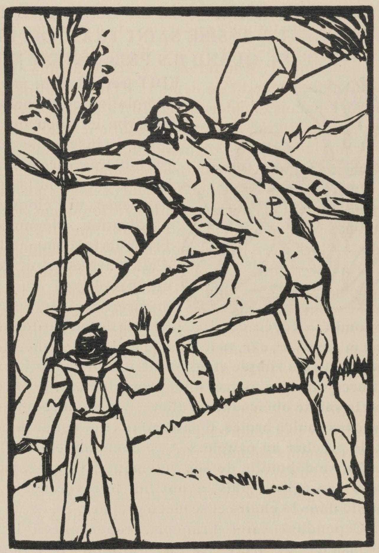 Émile Bernard, Composition (Morane, No. 100), Les Petites Fleurs de St. Françoise, Limited Edition Woodcut