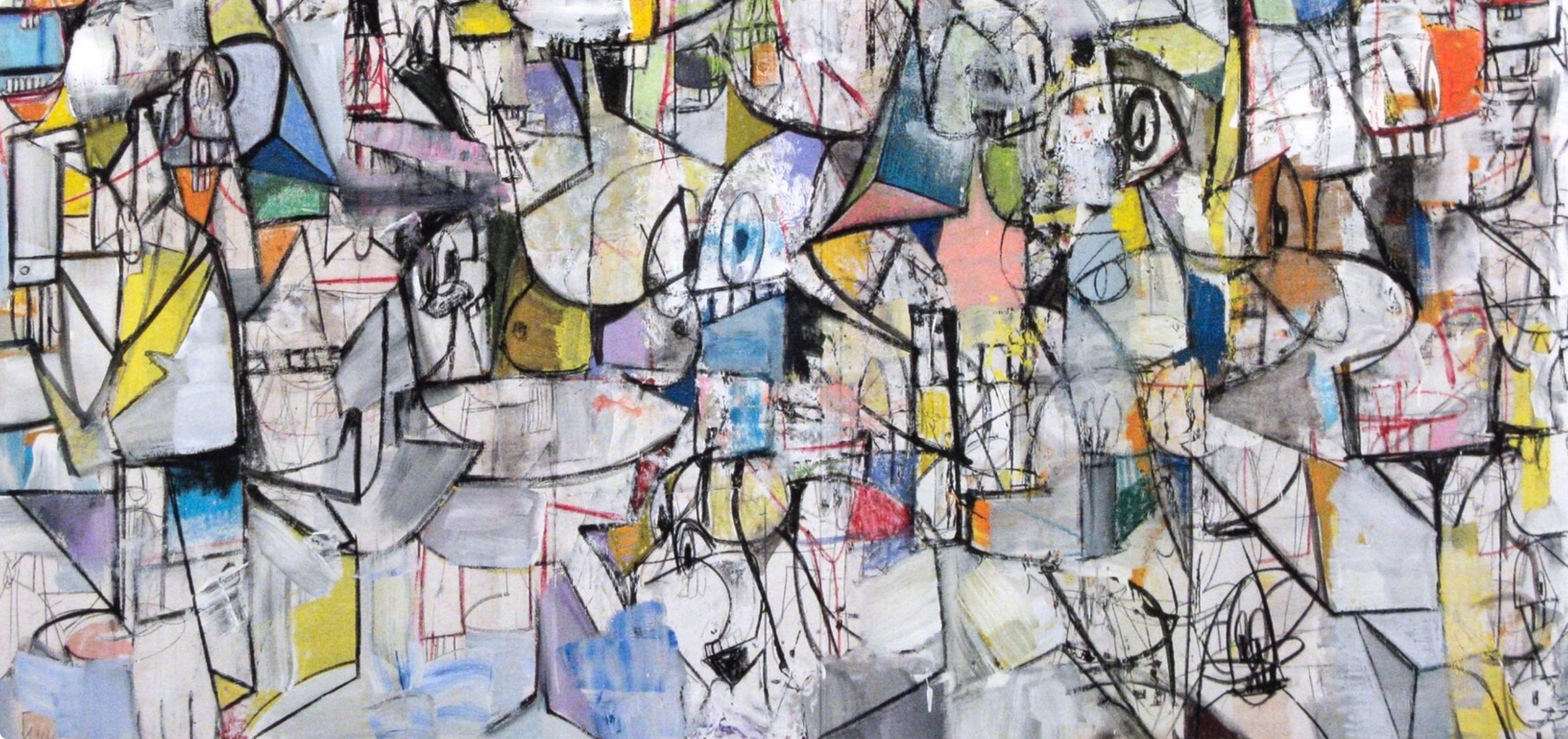George Condo, Compression VI, Drawing Paintings, Limited Edition Four Color Process Print