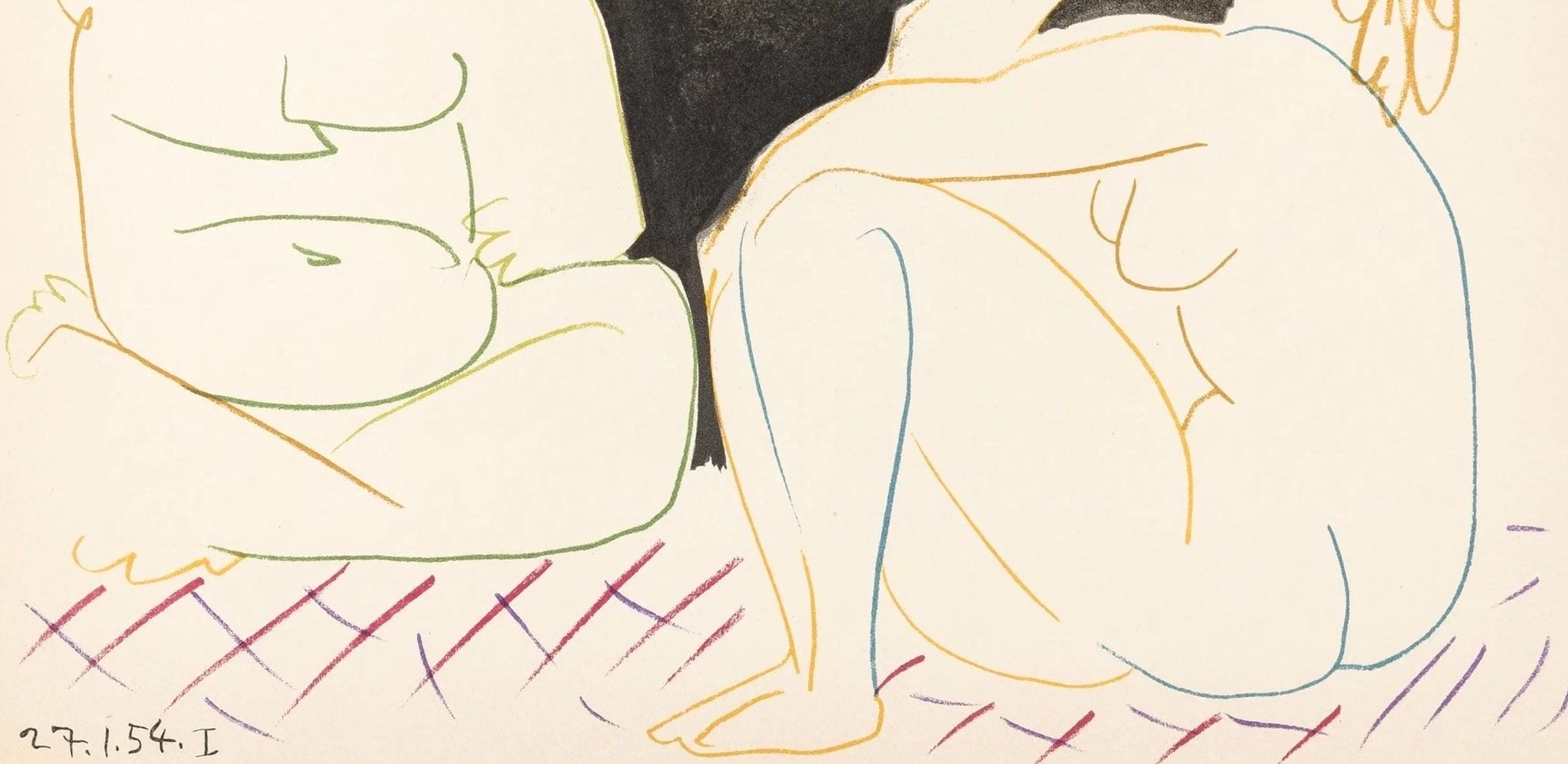 Pablo Picasso, Composition, Picasso and the Human Comedy, Verve: Revue Artistique et Littéraire, Limited Edition Lithograph