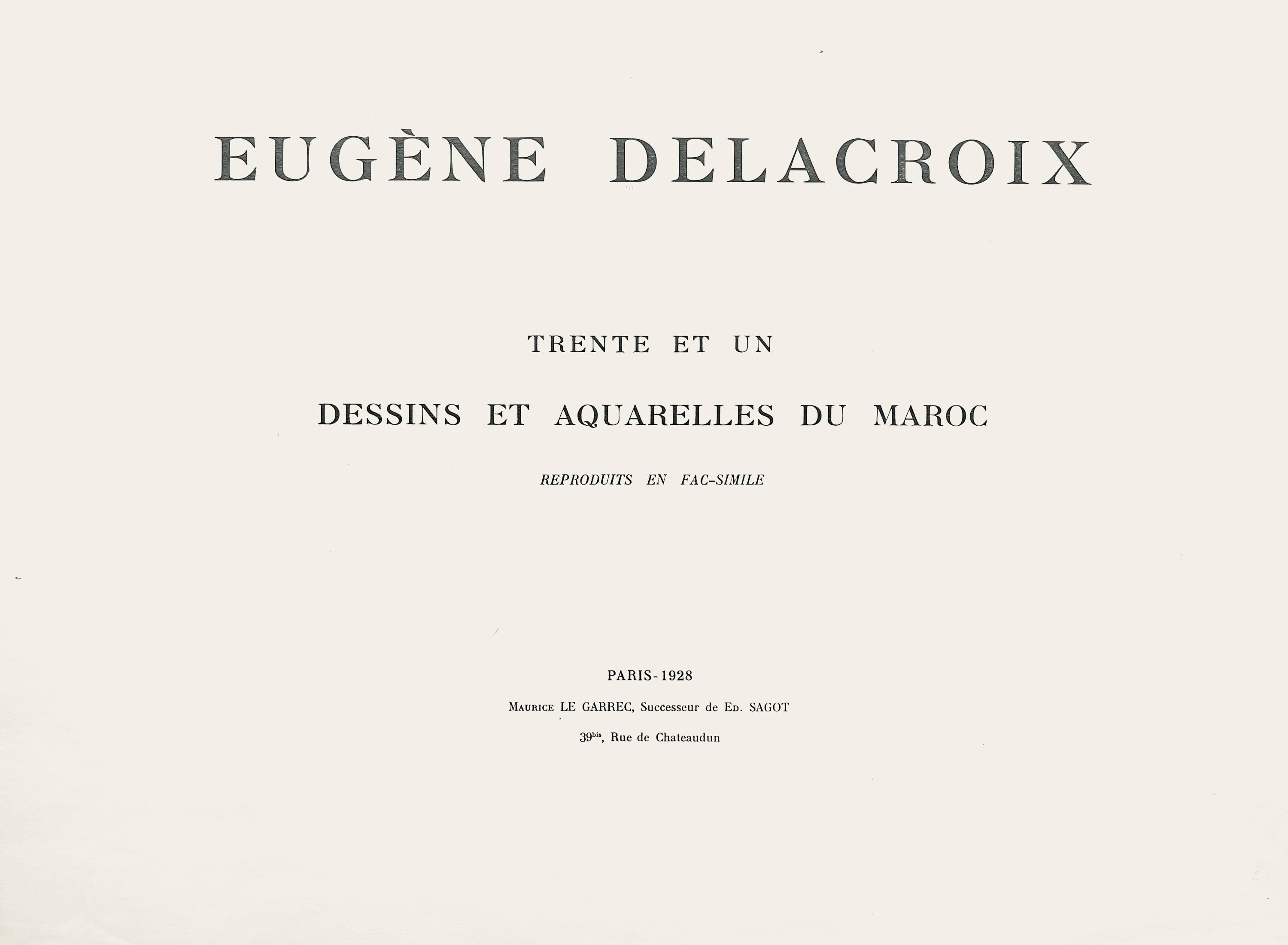 Eugène Delacroix, Composition, Trente et un Dessins et Aquarelles du Maroc, Limited Edition Lithograph