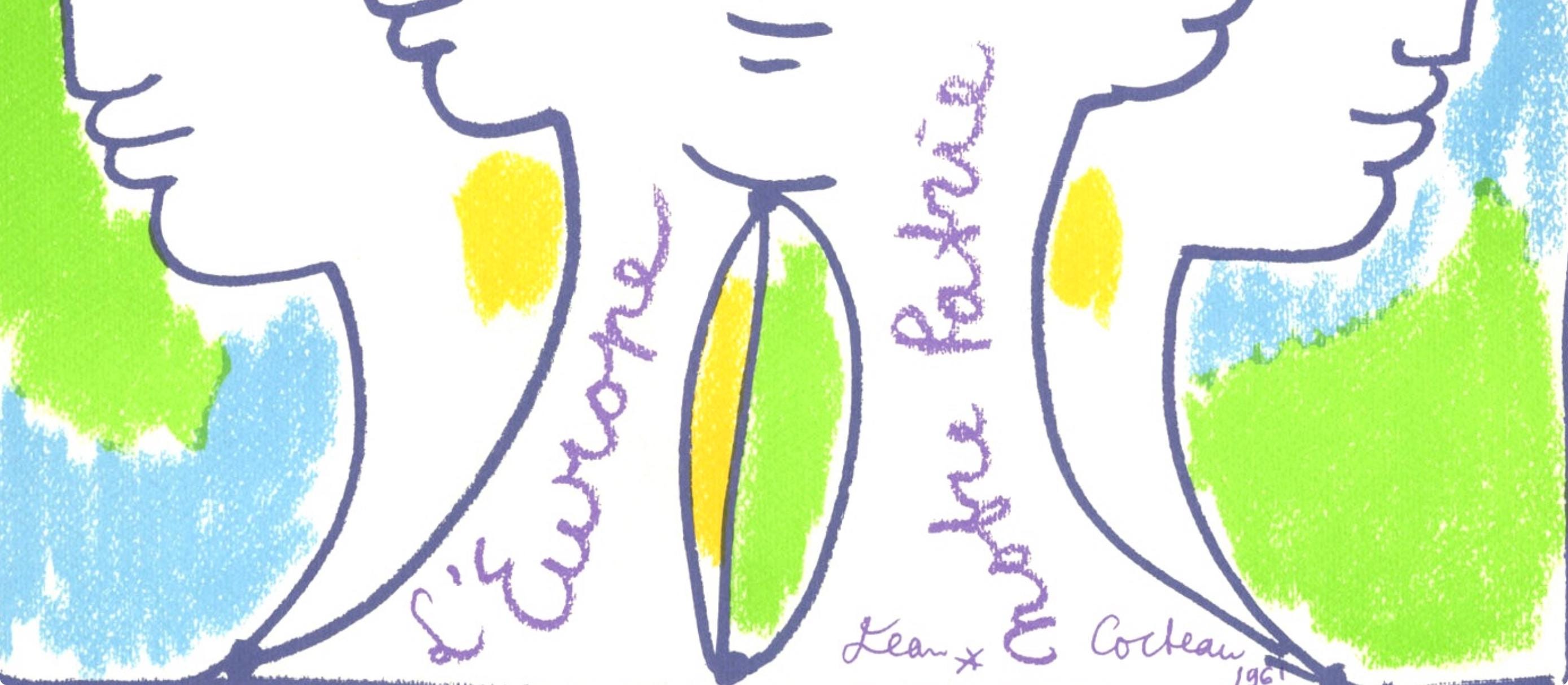 Jean Cocteau, Composition, Nous croyons en l'Europe, Limited Edition Silkscreen