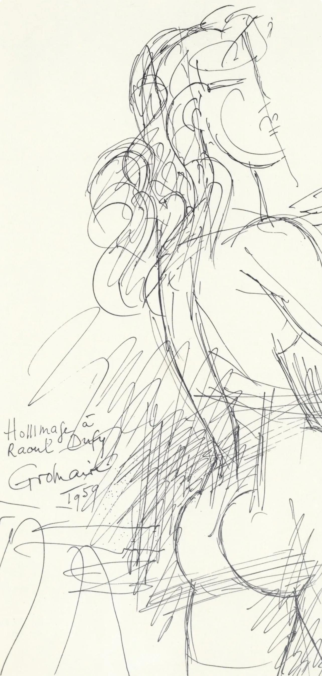 Marcel Gromaire, Composition, Lettre à mon peintre Raoul Dufy, Limited Edition Lithograph
