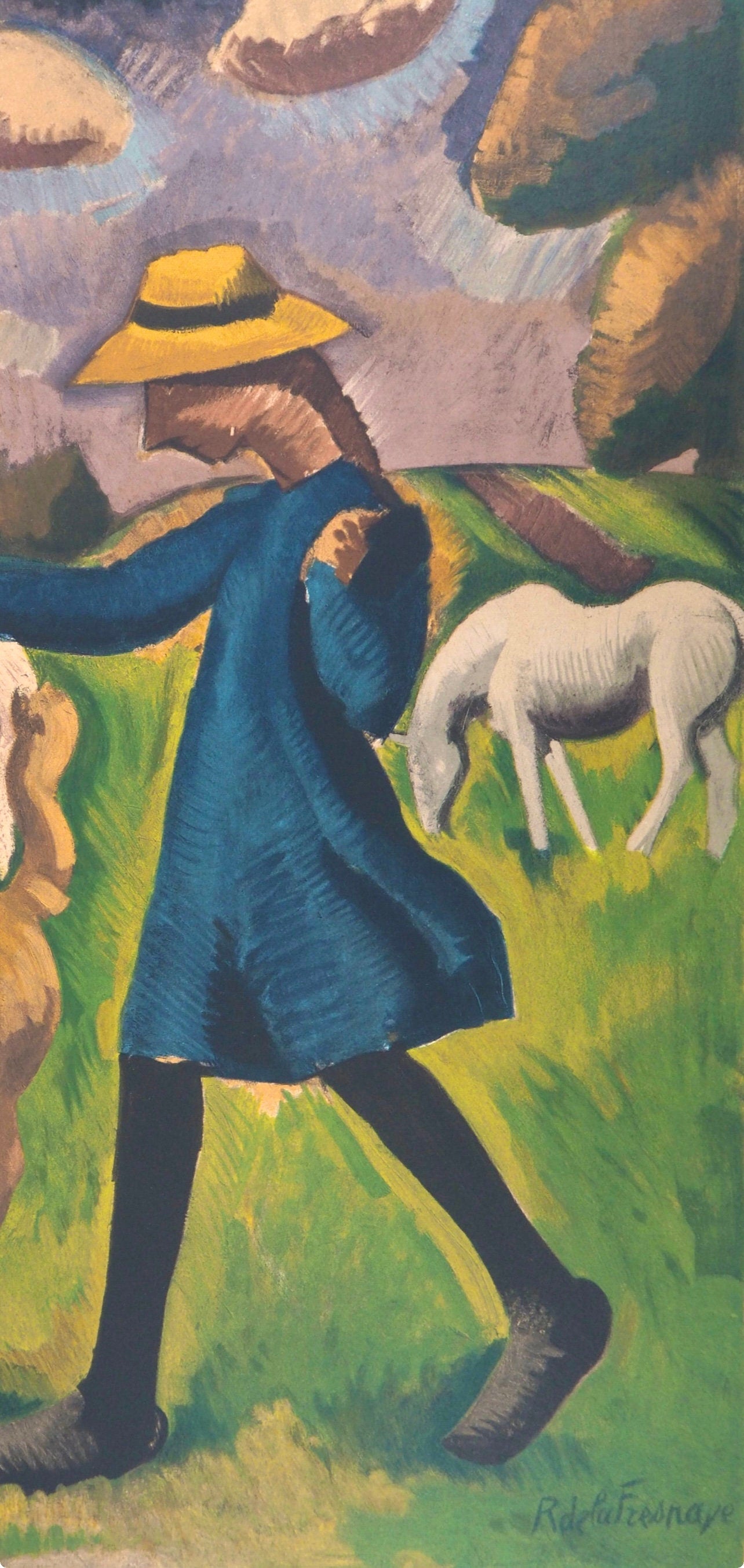 Roger de La Fresnaye, Gardeuse de moutons, Roger de La Fresnaye, Collection Pierre Lévy, Limited Edition Lithograph