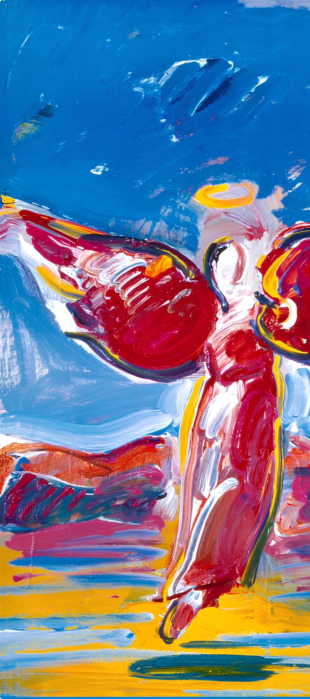 Peter Max, Ascending Angel, 2000, Hand Signed, Official Edition Offset Lithograph