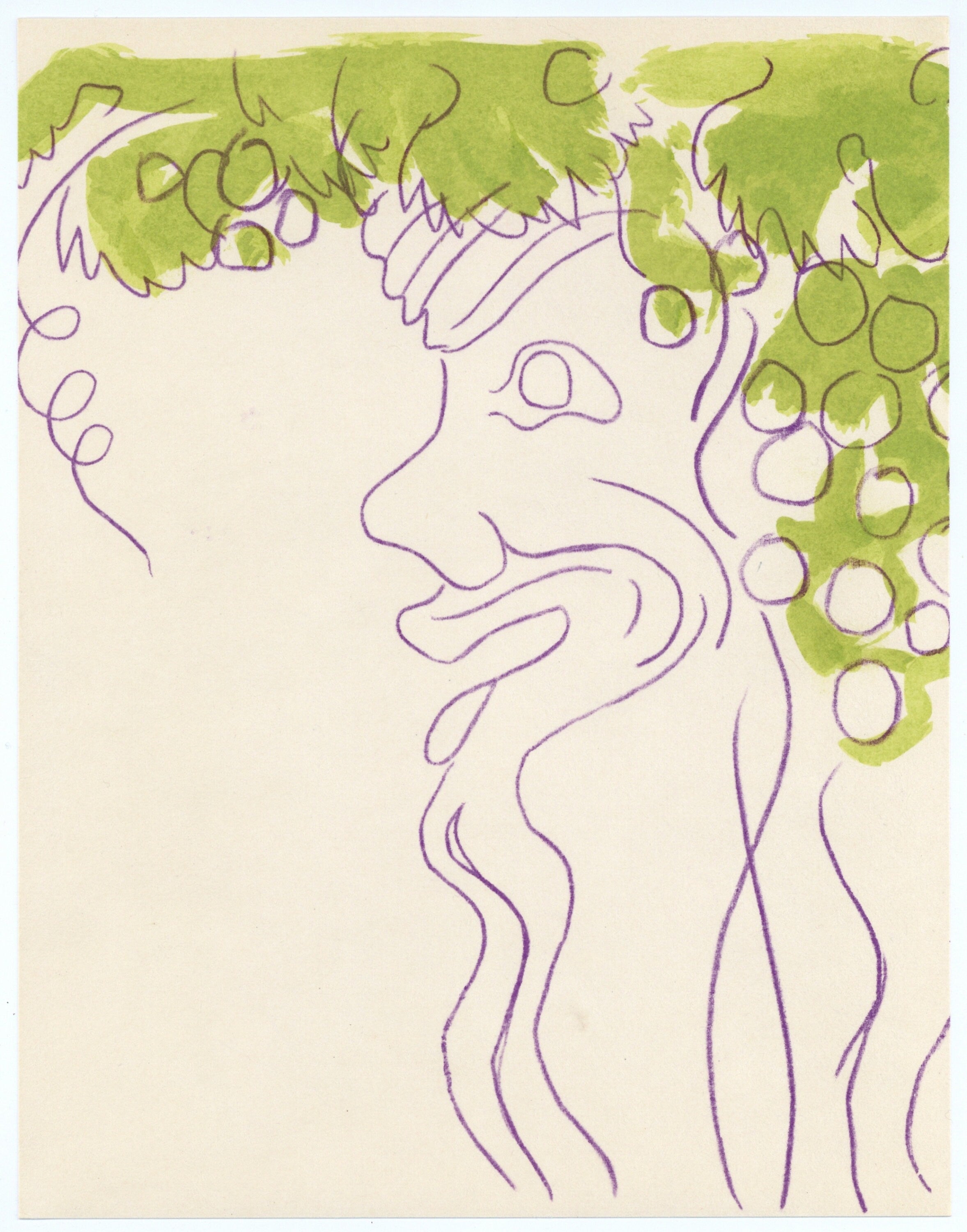 Jean Cocteau, Bacchante assise, Vins, Fleurs et Flammes, Limited Edition Lithograph