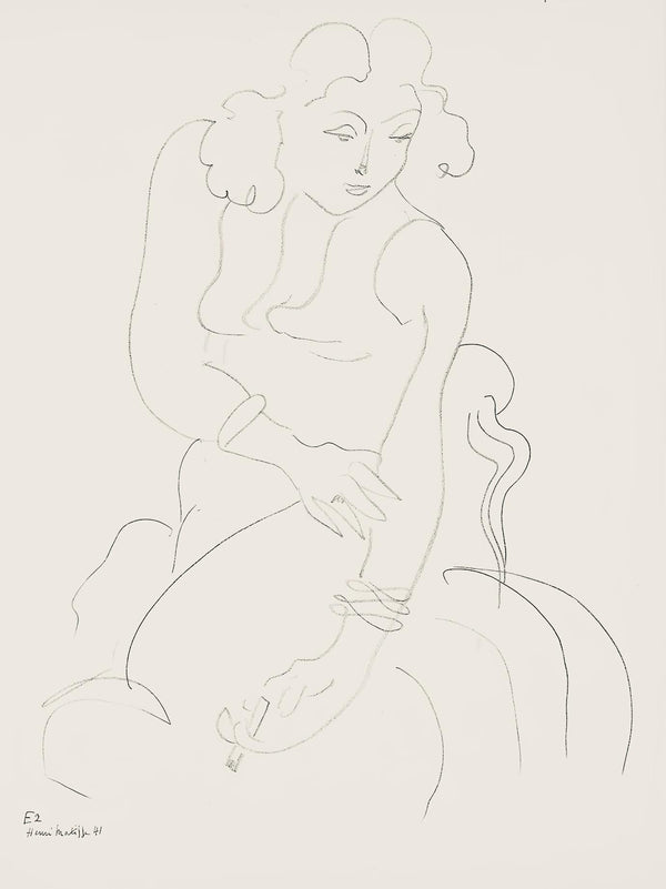 Henri Matisse, Série E, var. 2 (Duthuit 9), Henri Matisse, Dessins, Thèmes et variations, Limited Edition Lithograph