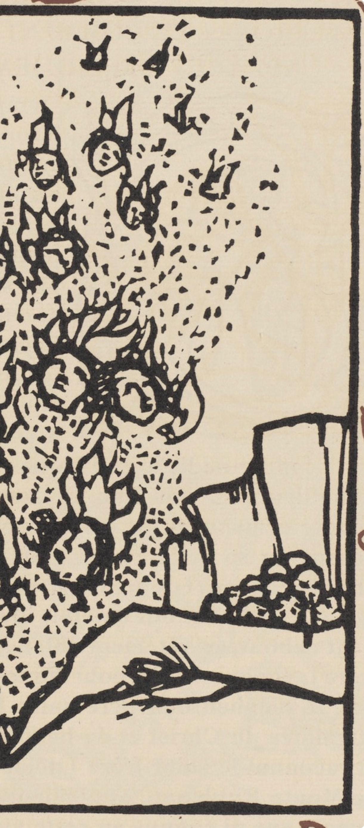 Émile Bernard, Composition (Morane, No. 100), Les Petites Fleurs de St. Françoise, Limited Edition Woodcut
