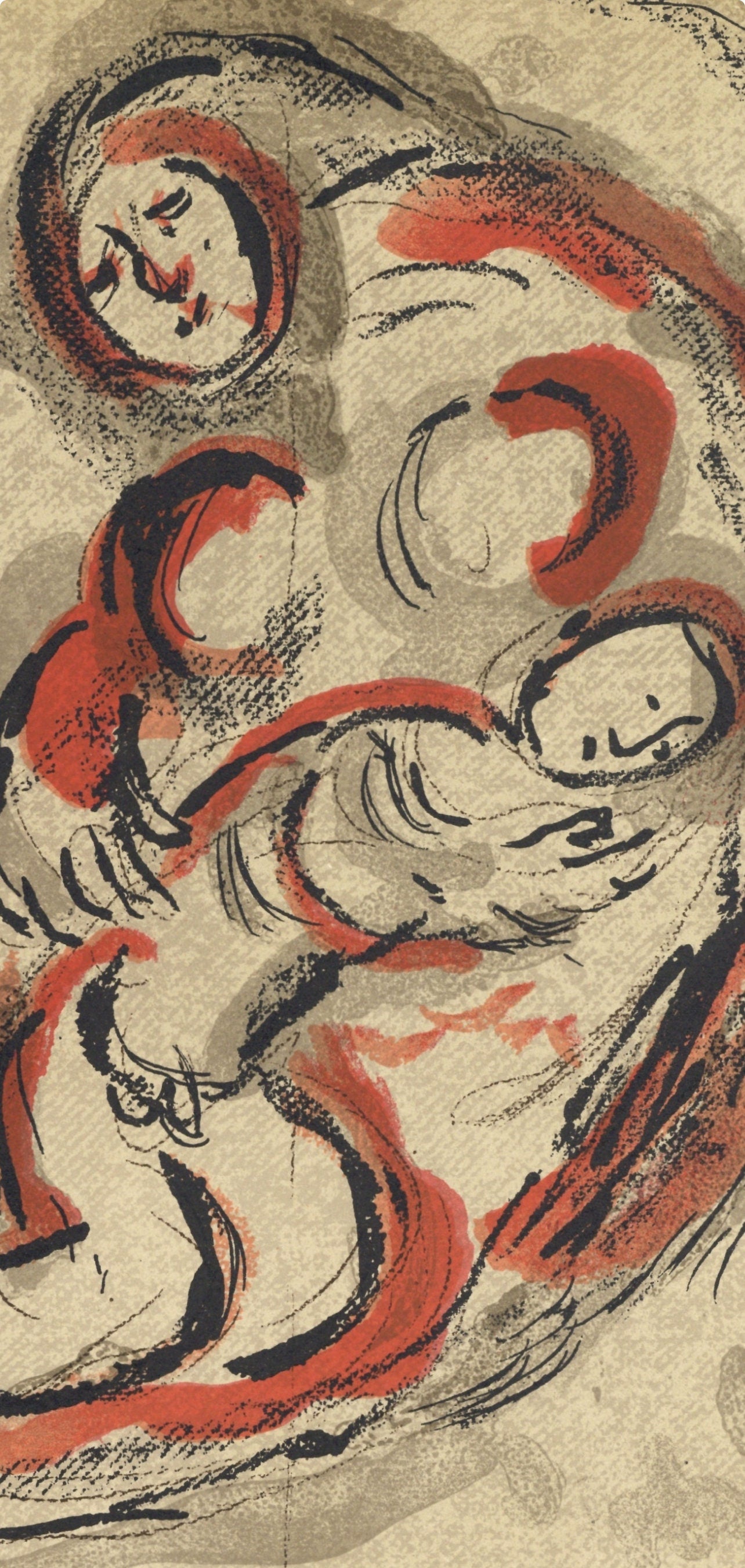 Marc Chagall, Hagar in the Desert (Mourlot 117-46; Cramer 25), Drawings from the Bible, Verve: Revue, Limited Edition Lithograph