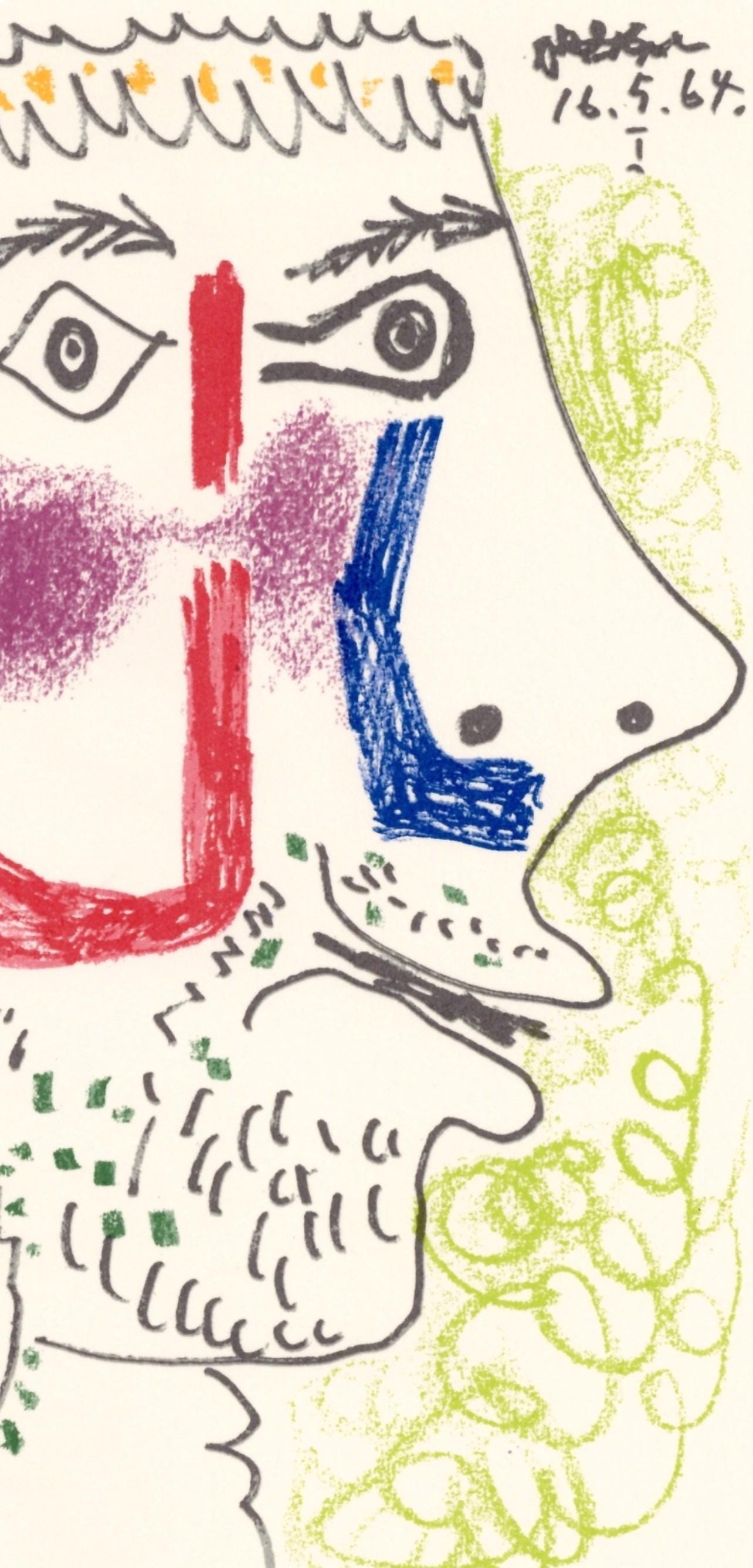 Pablo Picasso, Composition, Le Goût du Bonheur (Cramer 148; Bloch 2013), Limited Edition Mixed Media Lithograph