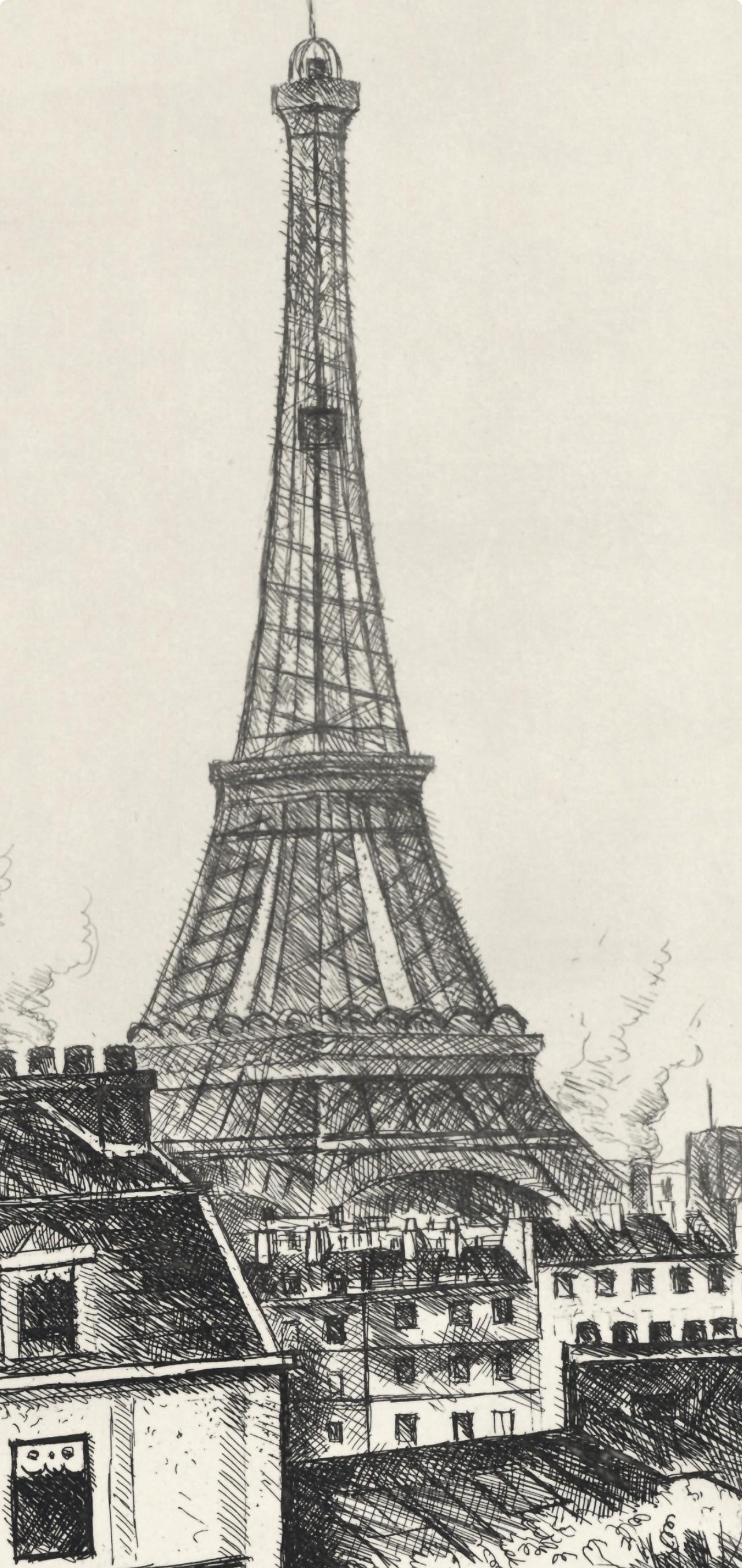 René Durey, Le Champ de Mars, A La gloire à Paris, Limited Edition Etching