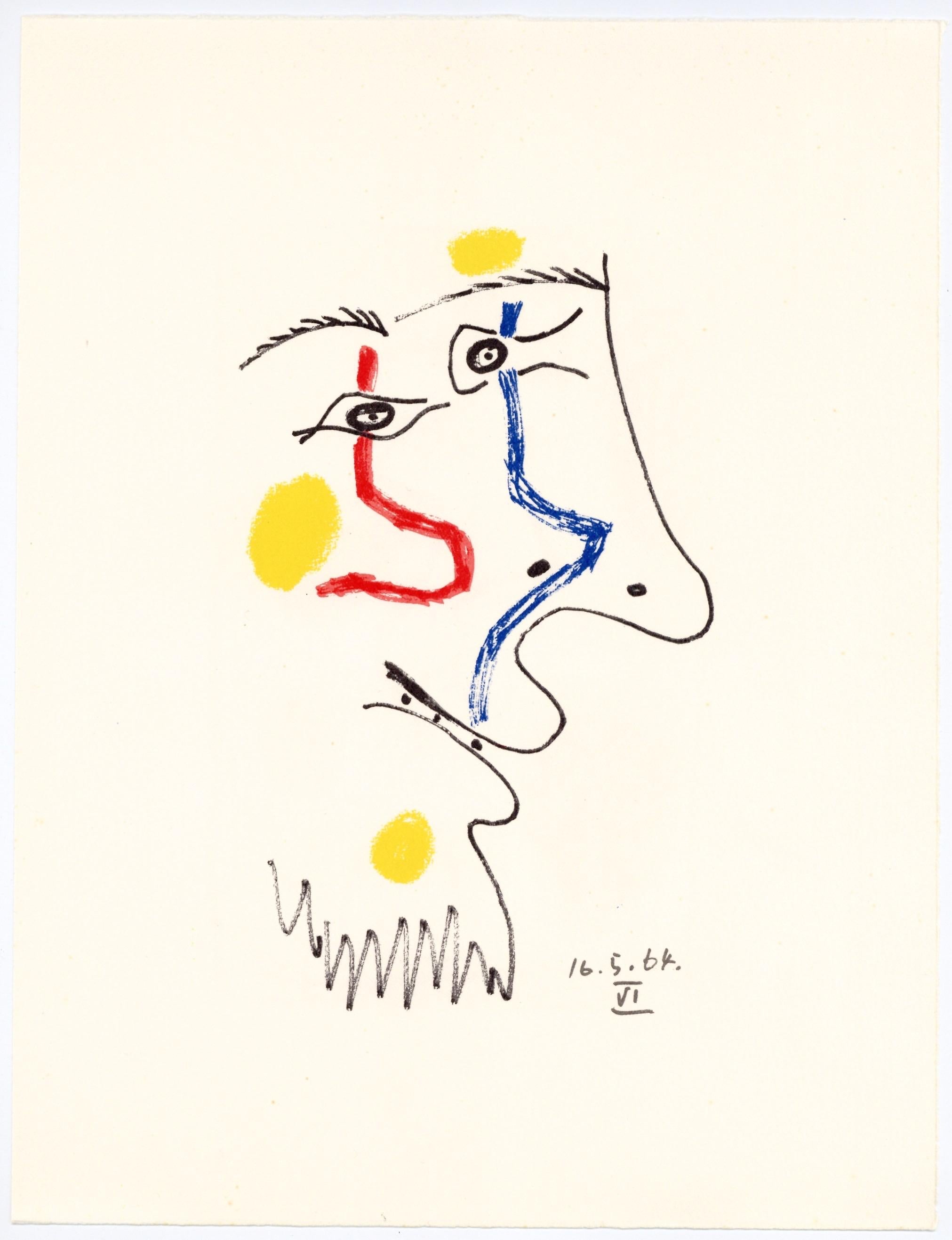 Pablo Picasso, Composition, Le Goût du Bonheur (Cramer 148; Bloch 2013), Limited Edition Mixed Media Lithograph