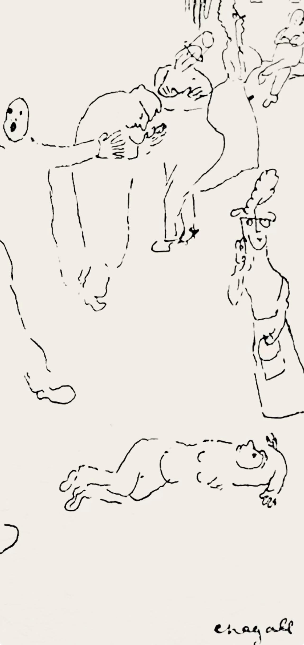 Marc Chagall, Composition, Suite Provinciale avec 92 dessins inédits de Marc Chagall, Limited Edition Lithograph