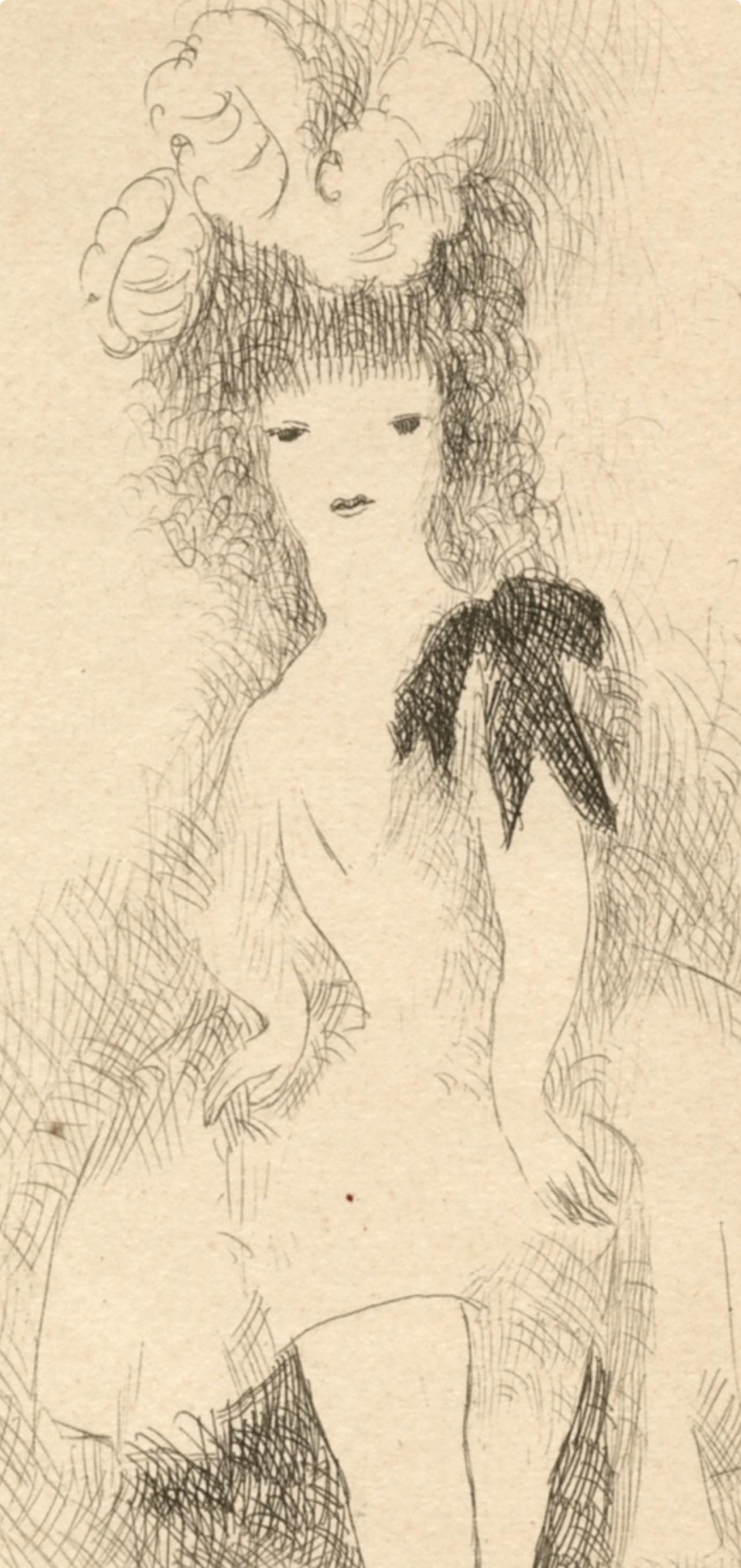 Marie Laurencin, Jeune fille au nœud noir, Dix filles dans un pré, Limited Edition Etching