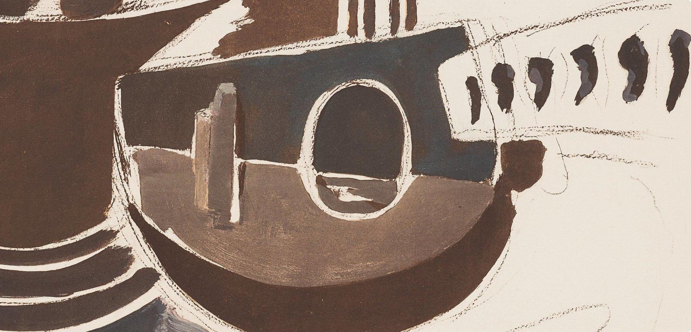 Georges Braque, Composition, Braque Espaces, 13 Dessins, Lavis, Aquarelles, Limited Edition Lithograph
