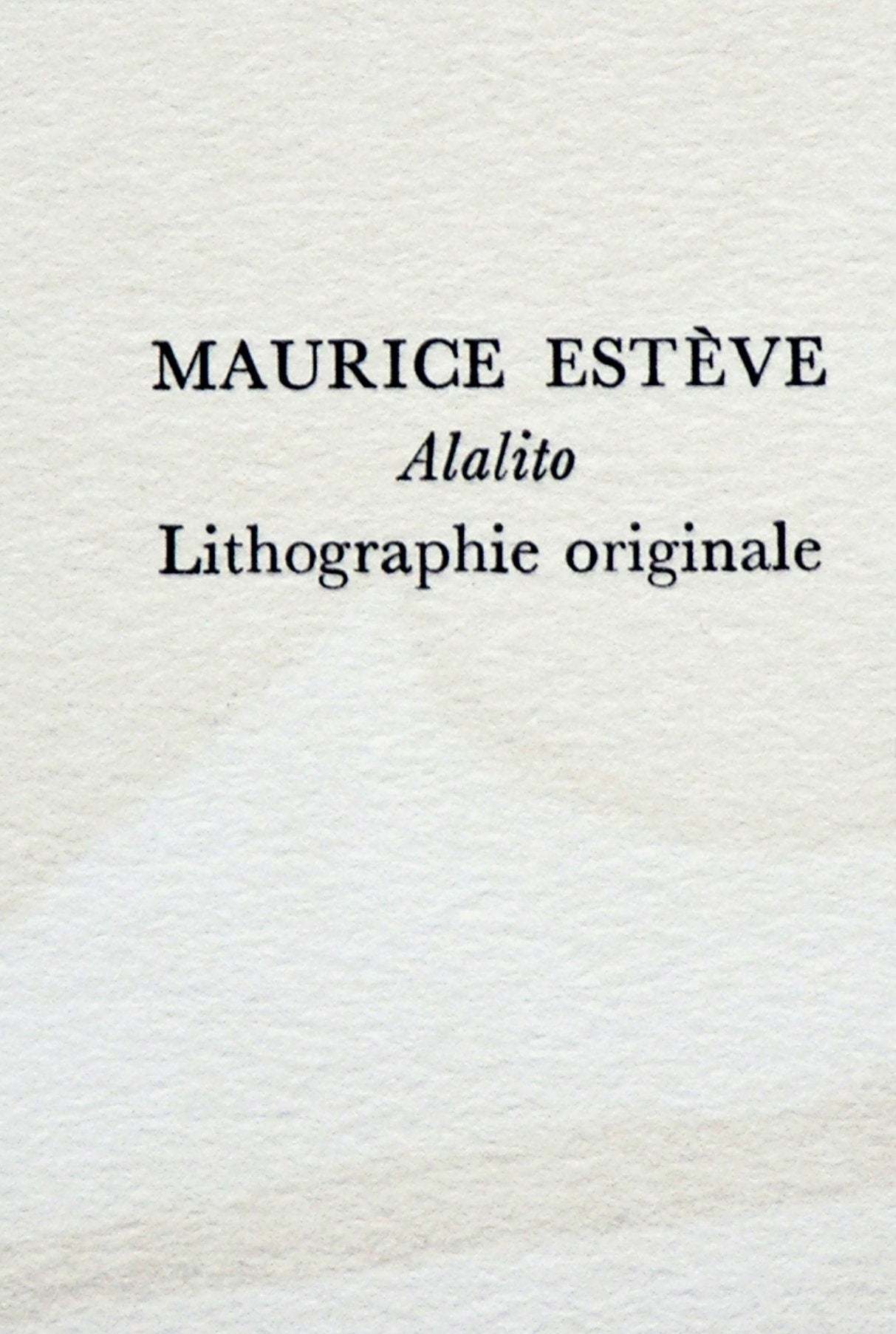 Maurice Estève, Alalito, Souvenirs et portraits d'artistes, Limited Edition Lithograph