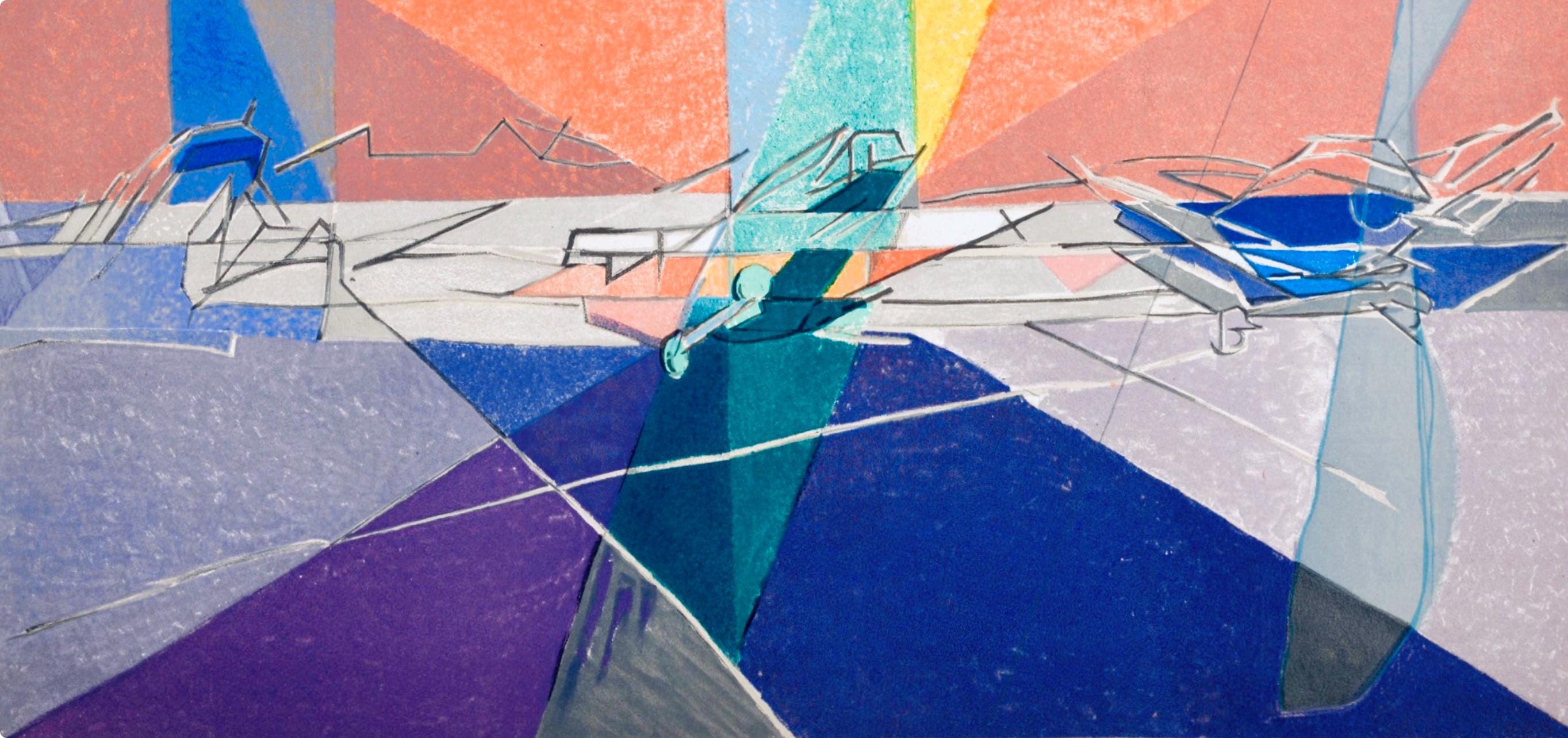 Jacques Villon, Composition (Ginestet/Pouillon 65-72), Jacques Villon, Huit lithographies, Limited Edition Lithograph