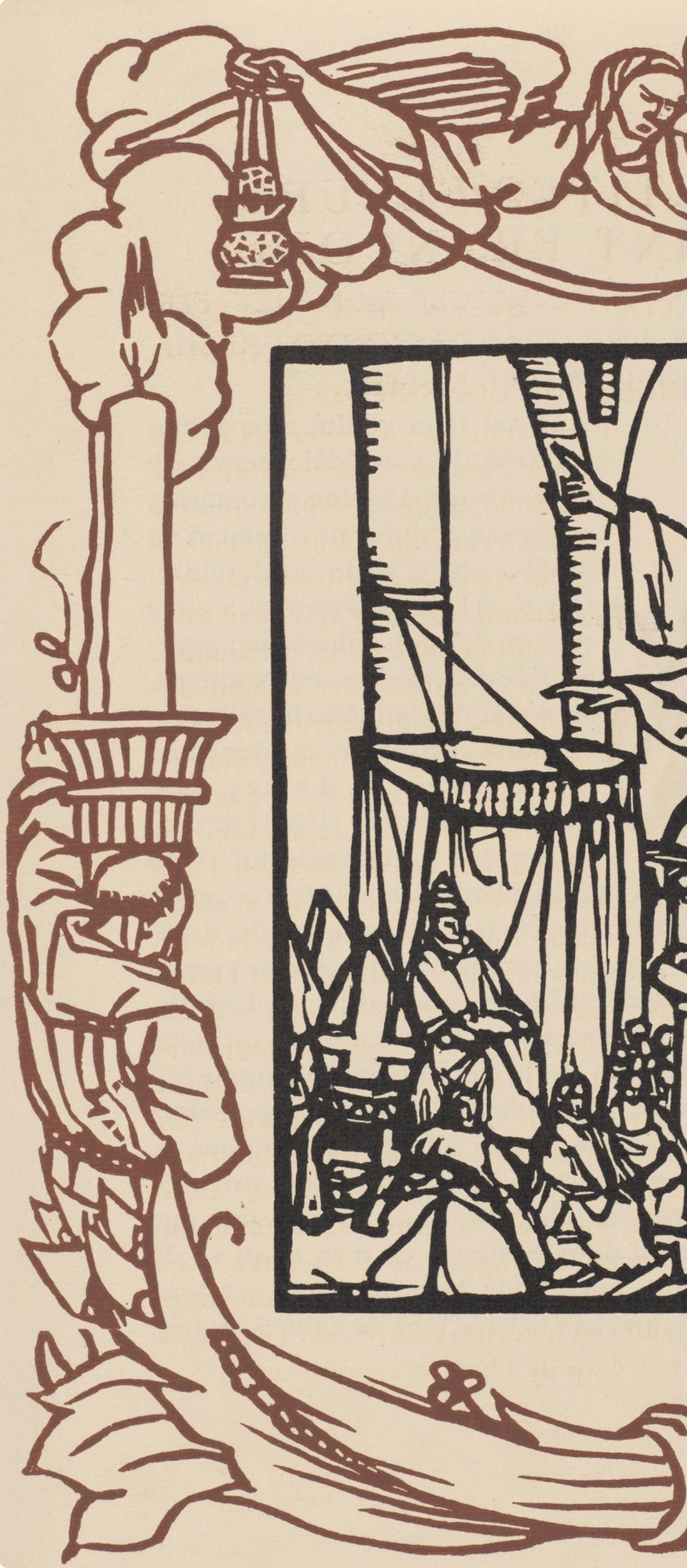 Émile Bernard, Composition (Morane, No. 100), Les Petites Fleurs de St. Françoise, Limited Edition Woodcut
