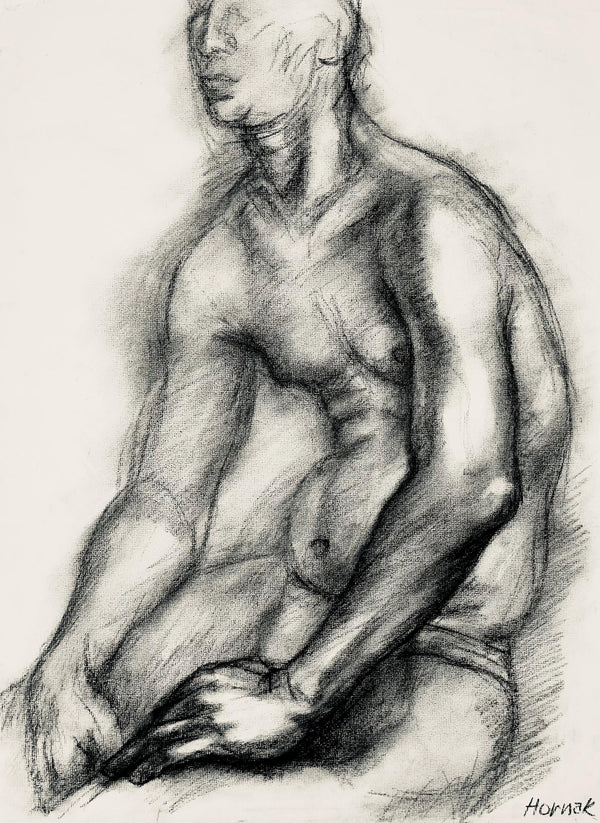 Ian Hornak, Renaissance Male Nude Figure Study, 1963, Original Drawing