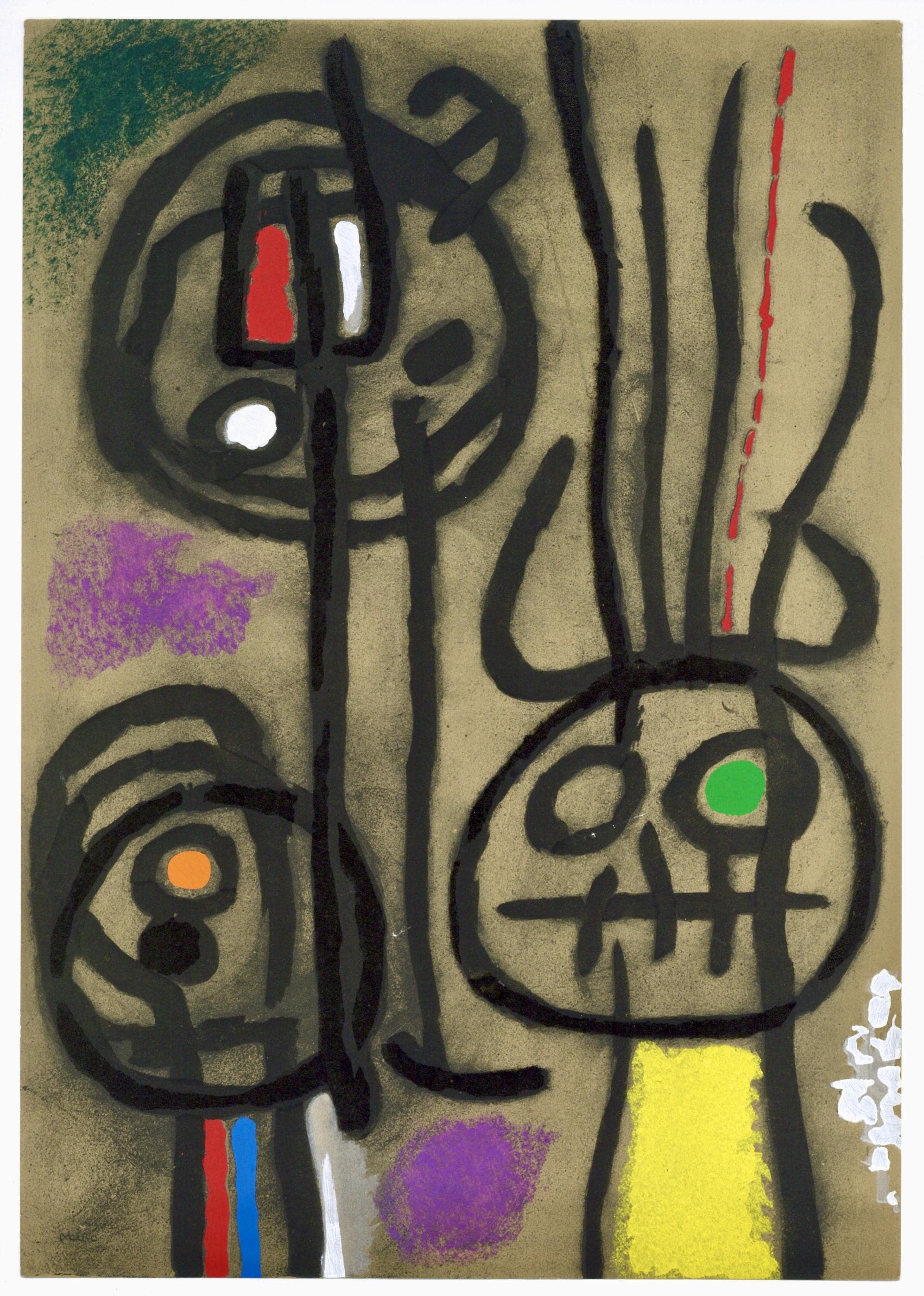 Joan Miró, Composition (Cramer 103; Mourlot 382-383), Miró Cartones 1956-1965, Limited Edition Lithograph