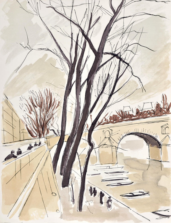 André Dunoyer de Segonzac, Les Quais de Paris, Regards sur Paris, Limited Edition Lithograph