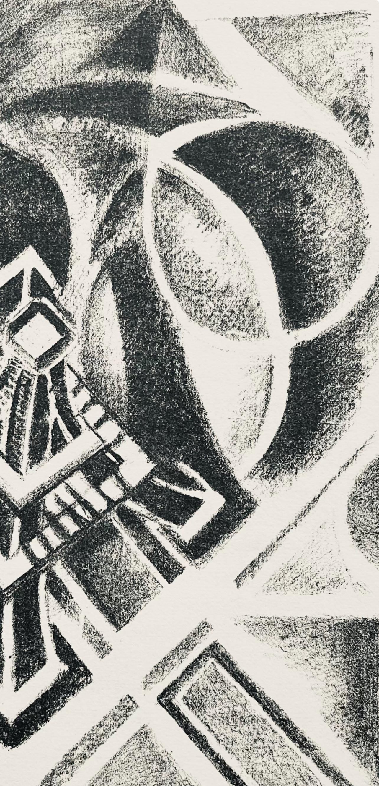 Robert Delaunay, Vue aérienne de la Tour (Habasque 720-728), Allo! Paris!, Limited Edition Lithograph
