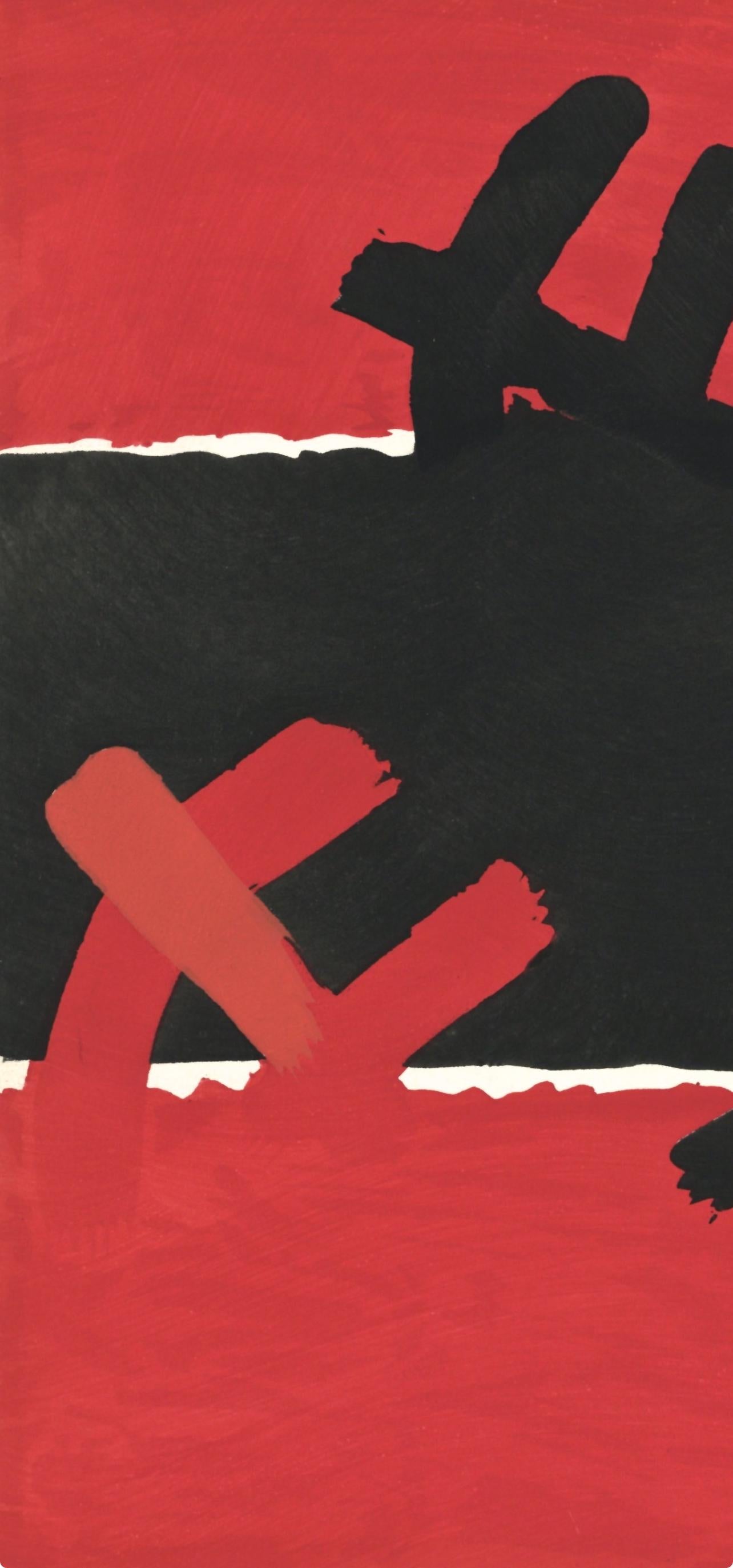 Giuseppe Capogrossi, Surface Rouge et Noire, XXe siècle, Limited Edition Lithograph