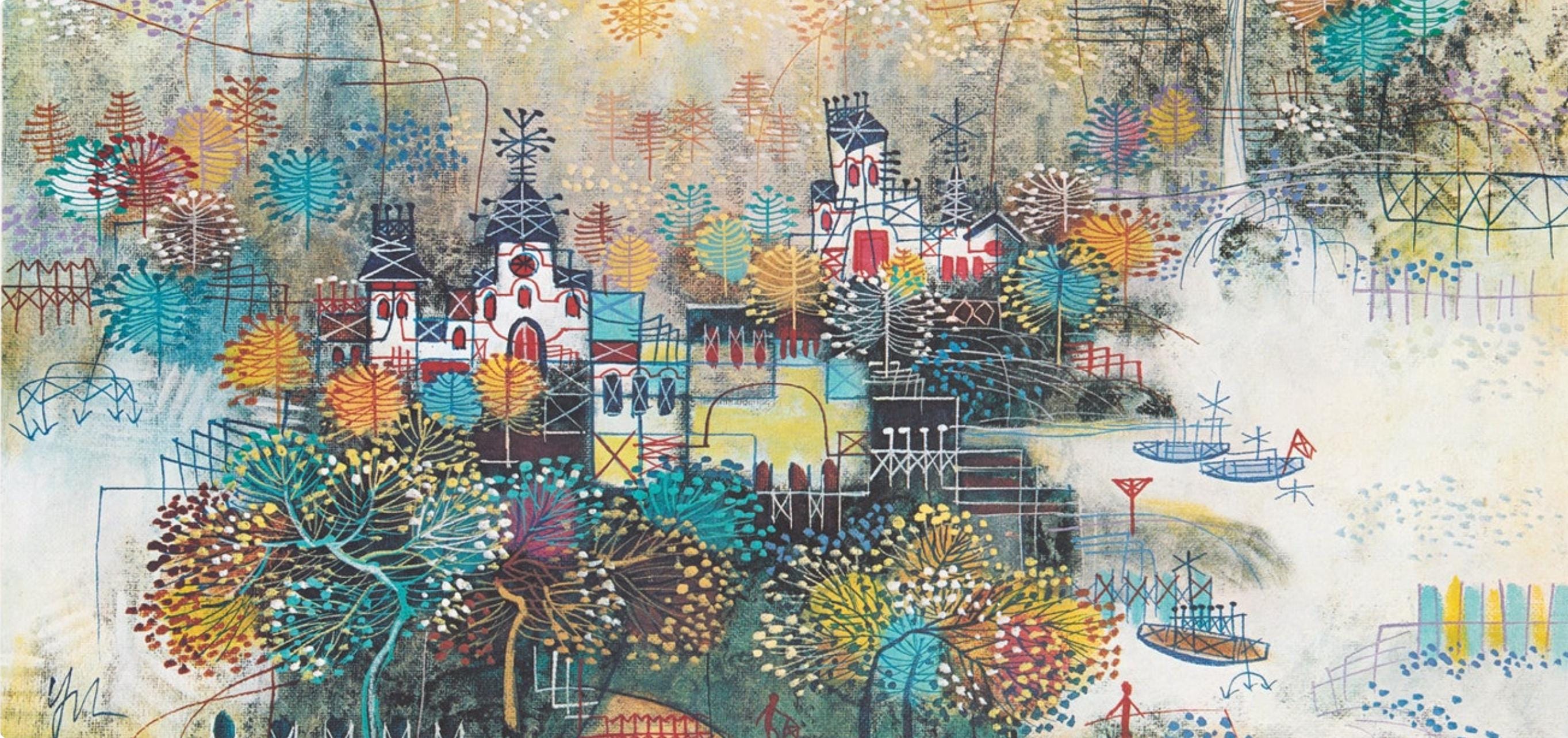 Heshi Yu, Springtime, Original Edition Offset Lithograph