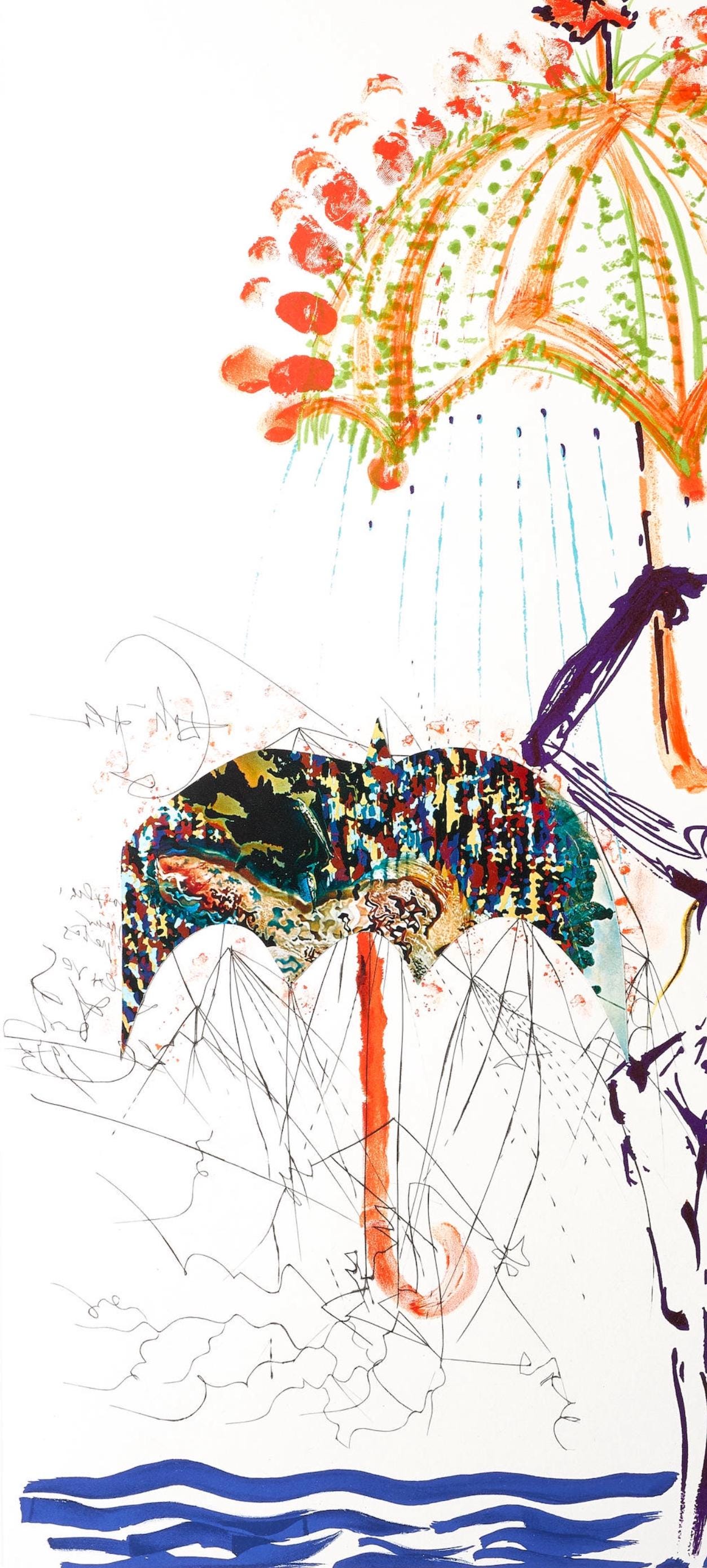 Salvador Dalí, Antiombrelle à atomiseurs de liquides (M/L 822-831; Field 75-13), Imaginations et Objets du Futur, Limited Edition Lithograph