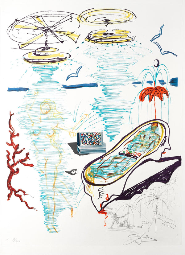 Salvador Dalí, Baignoire à tornade liquide (M/L 822-831; Field 75-13), Imaginations et Objets du Futur, Limited Edition Lithograph