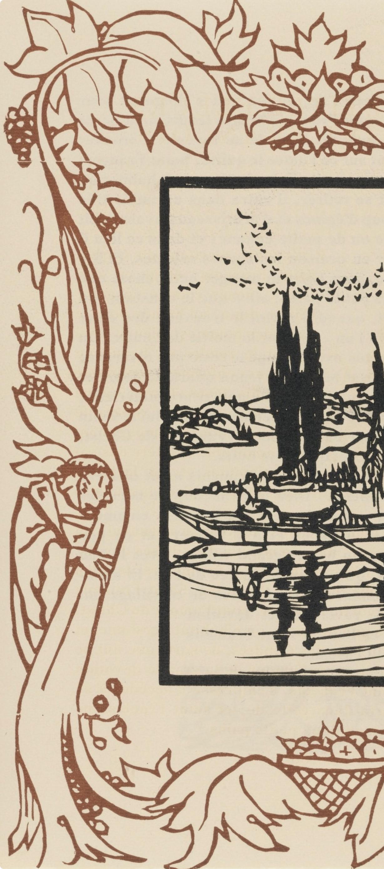 Émile Bernard, Composition (Morane, No. 100), Les Petites Fleurs de St. Françoise, Limited Edition Woodcut