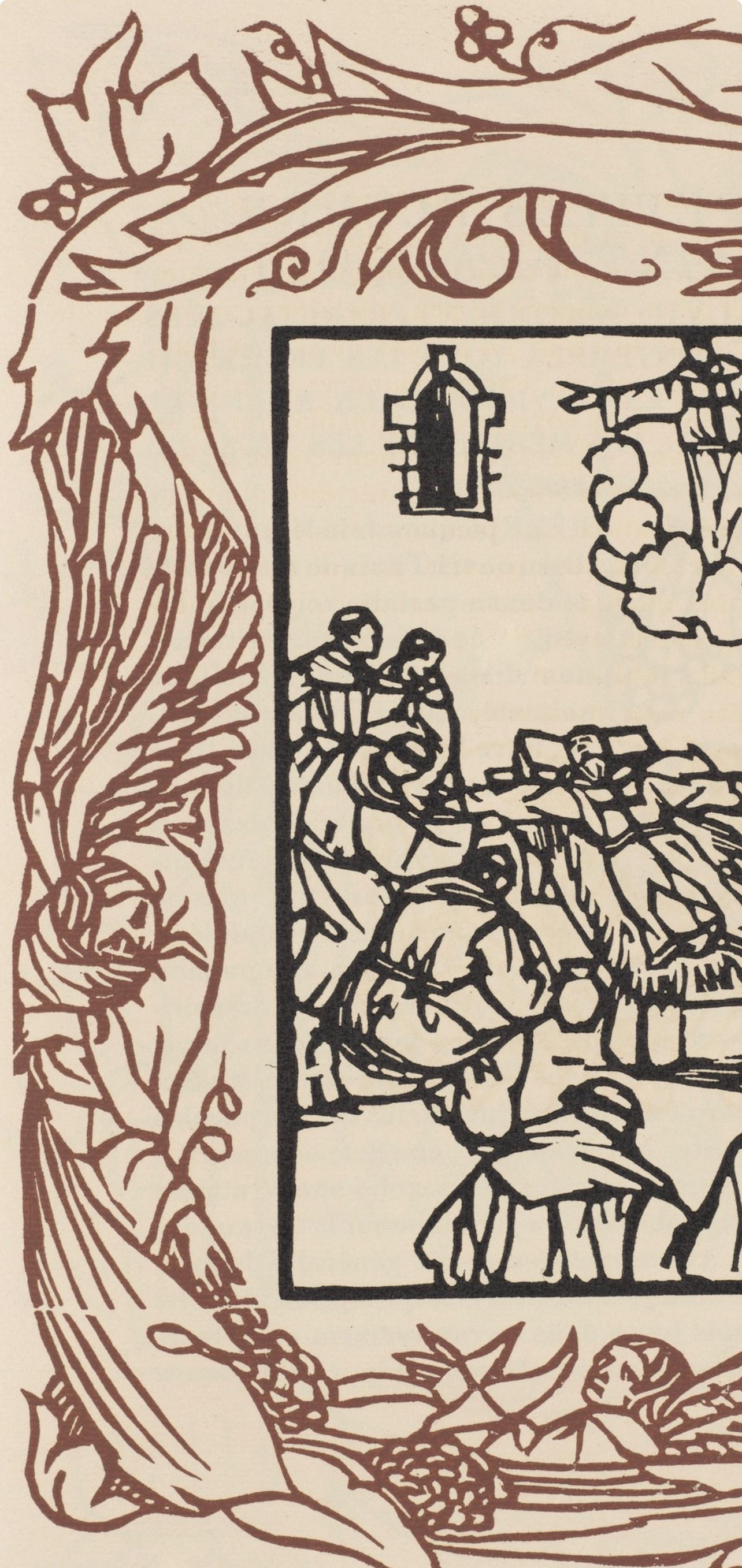 Émile Bernard, Composition (Morane, No. 100), Les Petites Fleurs de St. Françoise, Limited Edition Woodcut