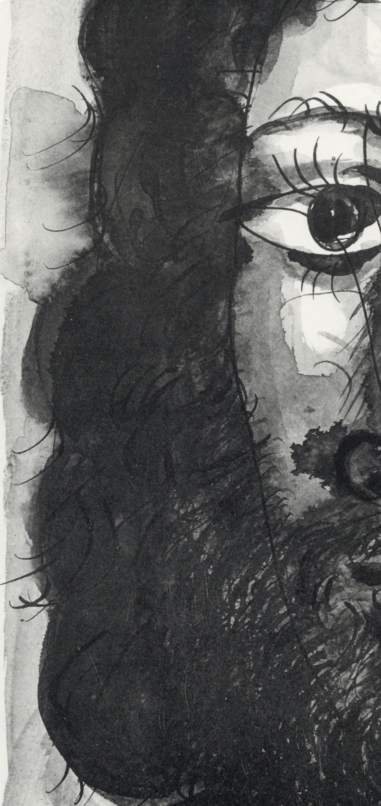 Pablo Picasso, Visage d'homme barbu à épaisse (Cramer No. 84), 40 dessins de Picasso en marge du Buffon, Limited Edition Lithograph