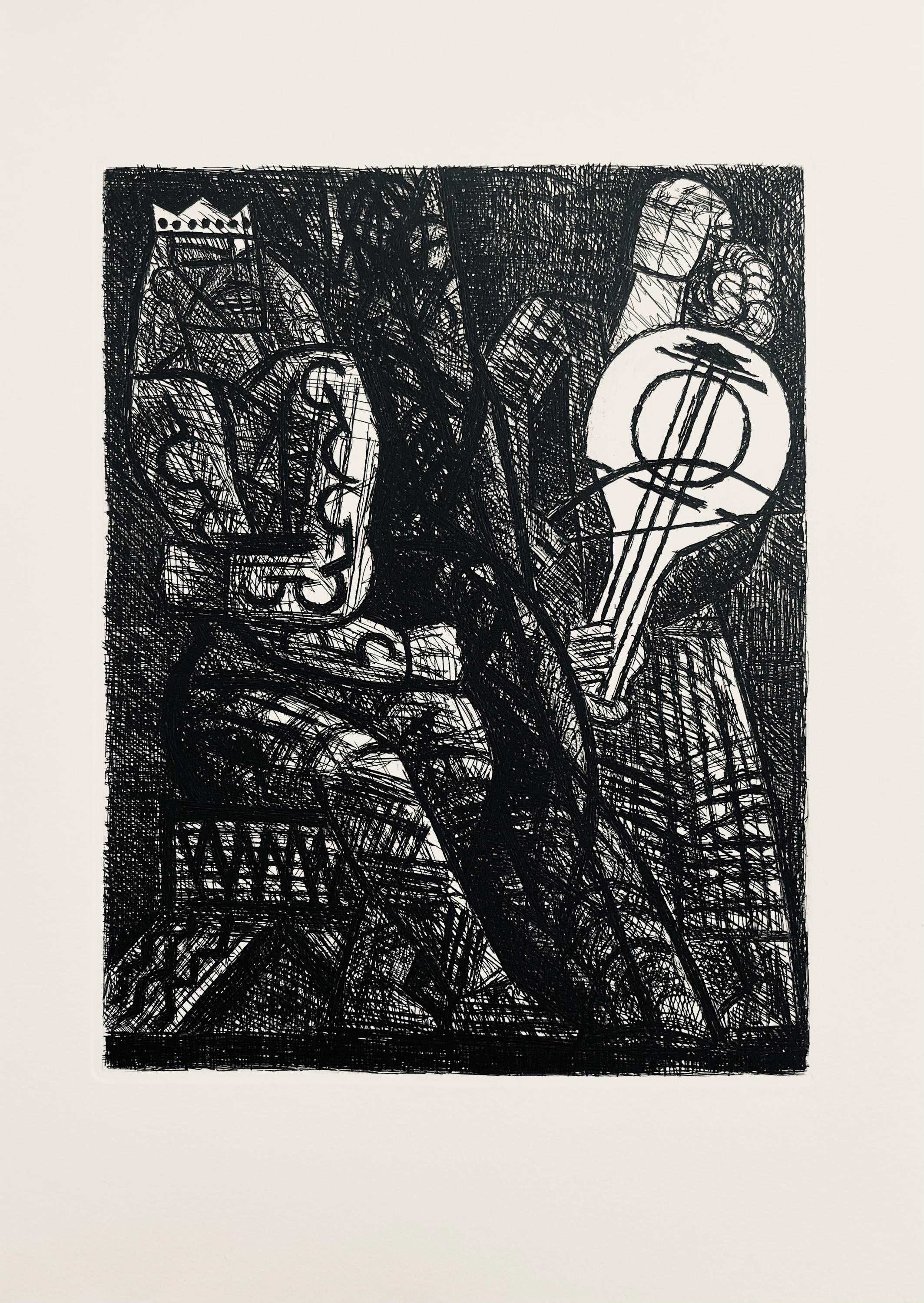 Marcel Gromaire, Remords De Macbeth, Scène XIII, Shakespeare, Macbeth, Eaux-fortes de Gromaire, Limited Edition Etching