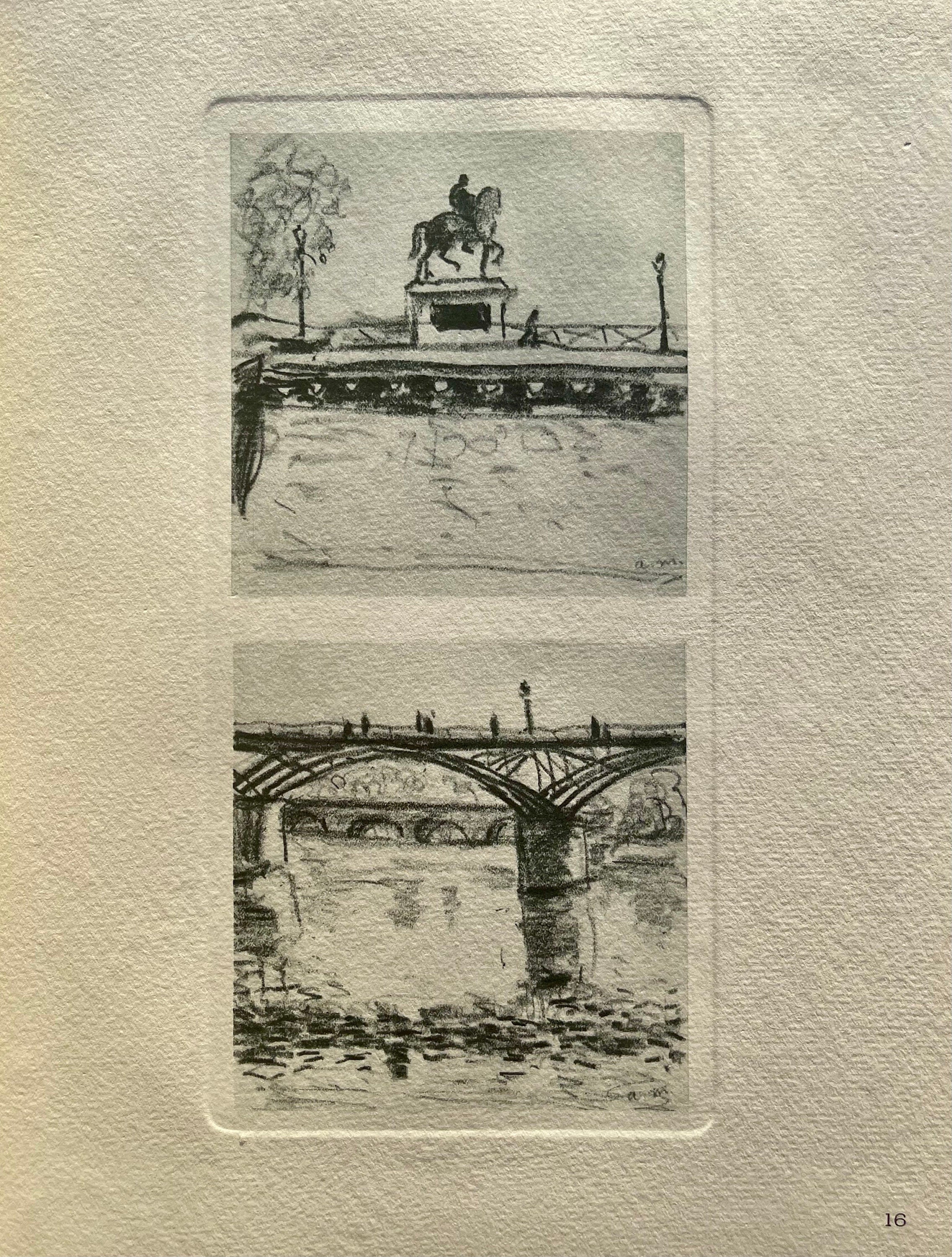 Albert Marquet, Pont-Neuf Statue de Henri IV. Pont des Arts, Marquet, Limited Edition Lithograph