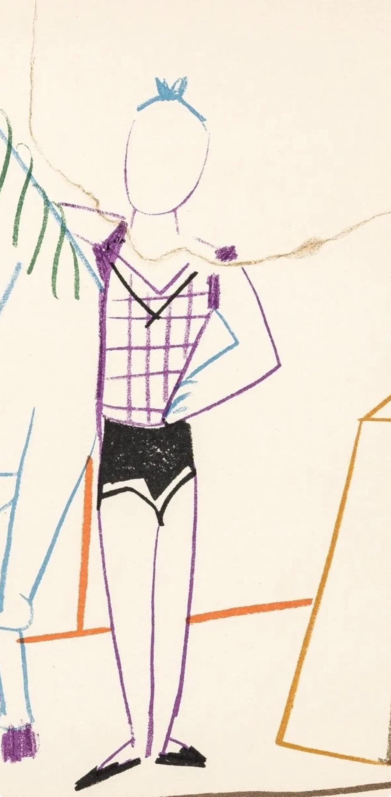 Pablo Picasso, Composition, Picasso and the Human Comedy, Verve: Revue Artistique et Littéraire, Limited Edition Lithograph