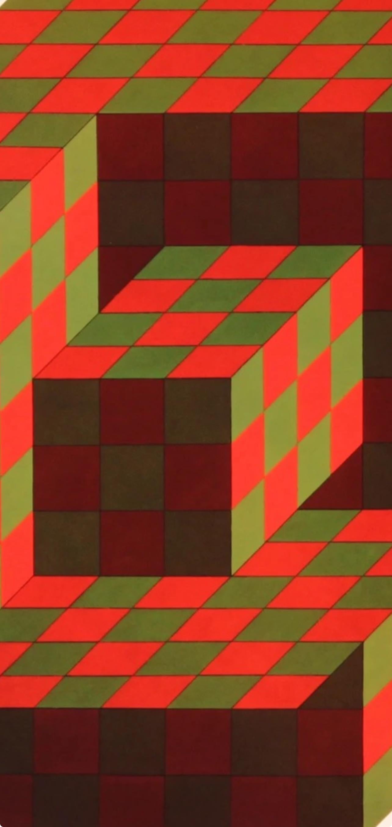 Victor Vasarely, Composition, Hexagone, Limited Edition Héliogravure