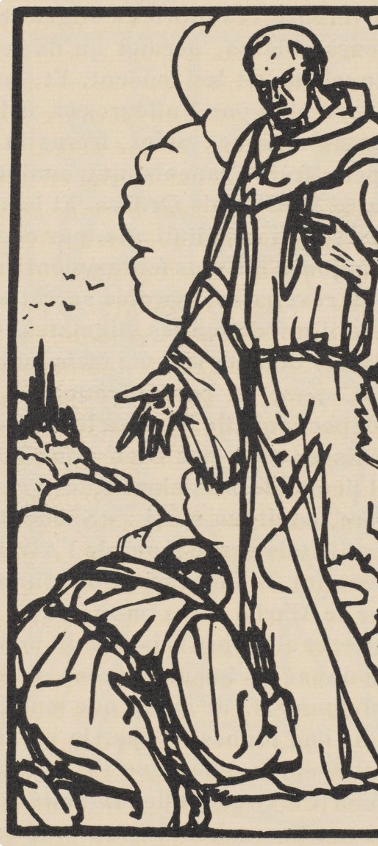 Émile Bernard, Composition (Morane, No. 100), Les Petites Fleurs de St. Françoise, Limited Edition Woodcut
