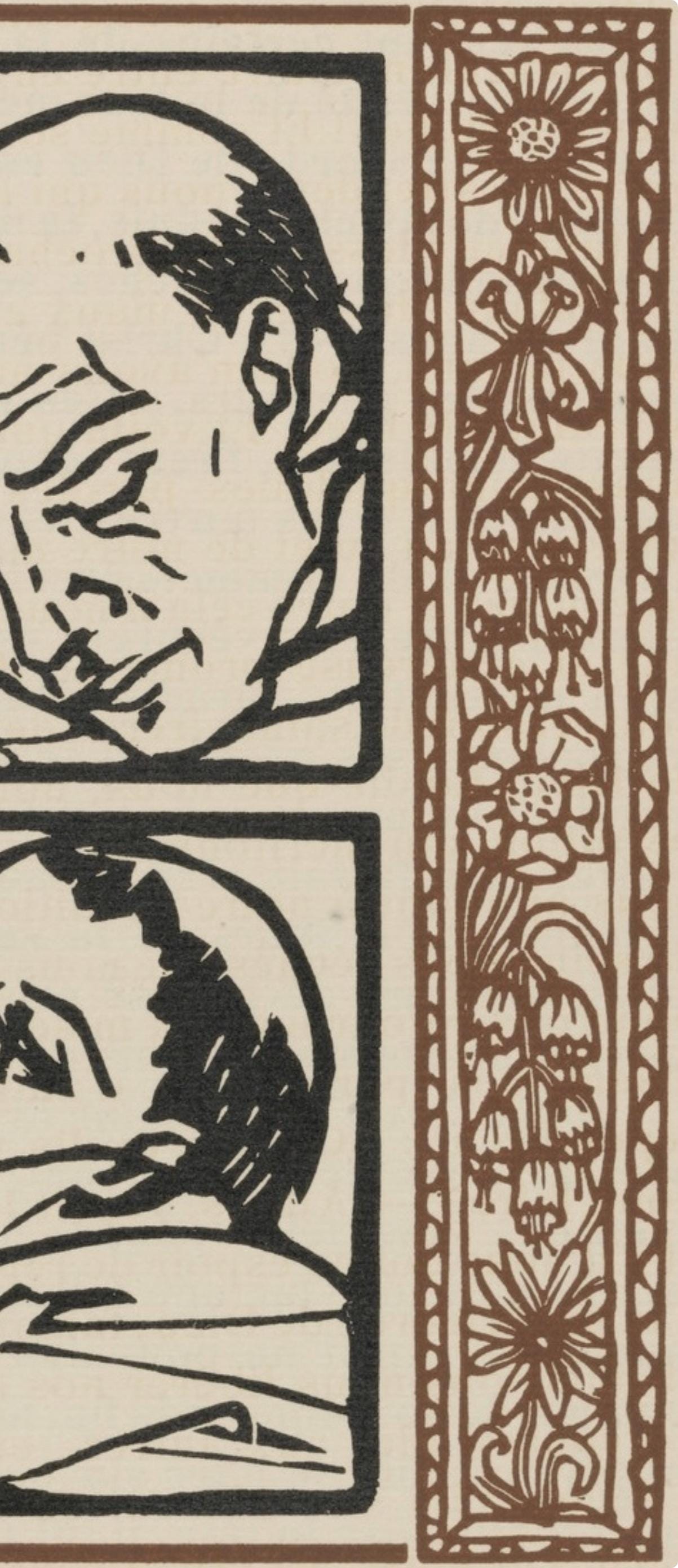Émile Bernard, Composition (Morane, No. 100), Les Petites Fleurs de St. Françoise, Limited Edition Woodcut