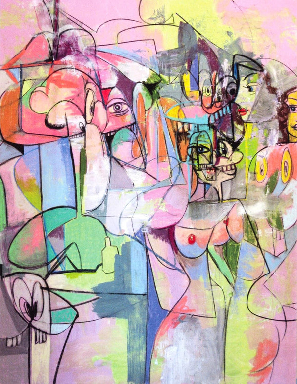 George Condo, Figure Change, Drawing Paintings, Limited Edition Four Color Process Print
