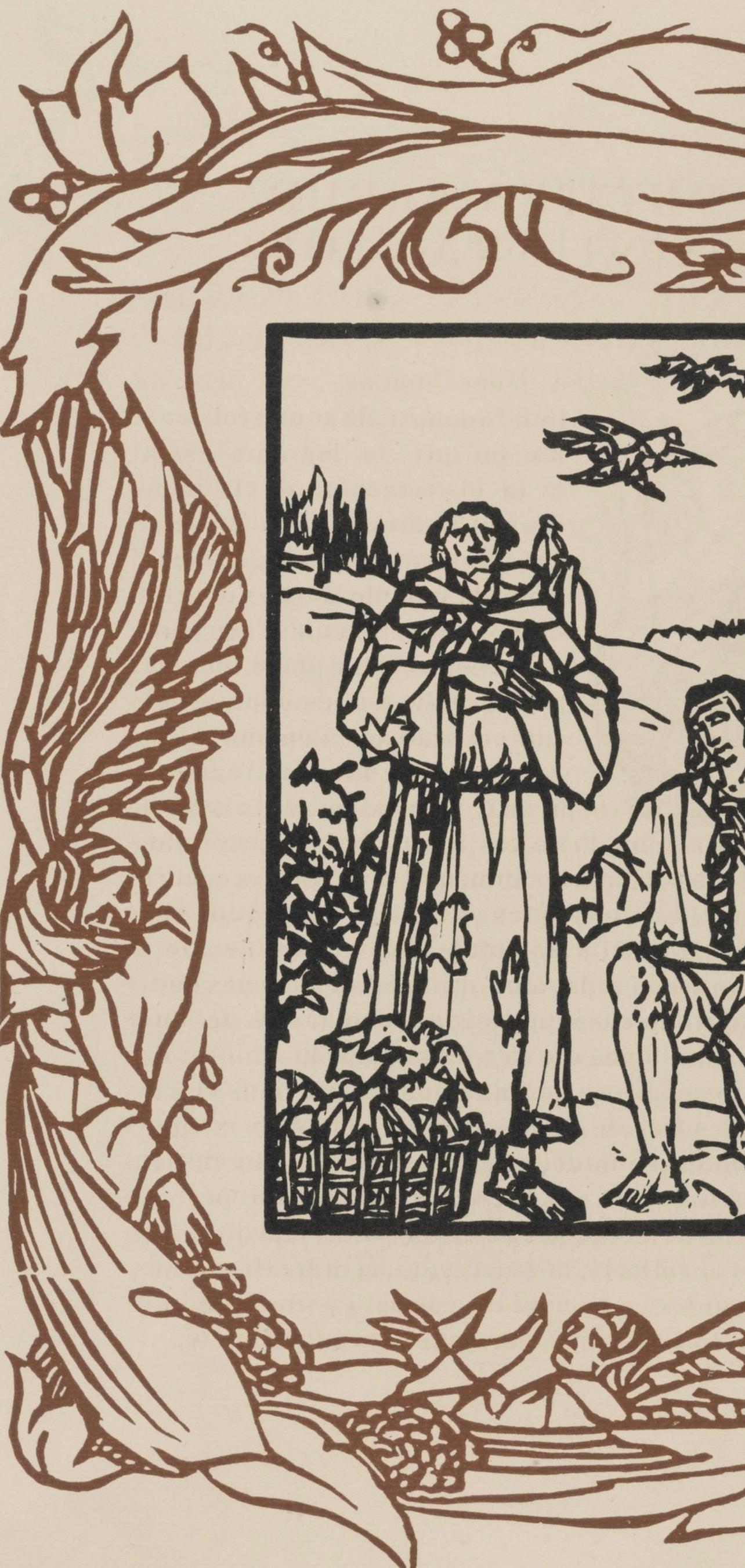 Émile Bernard, Composition (Morane, No. 100), Les Petites Fleurs de St. Françoise, Limited Edition Woodcut