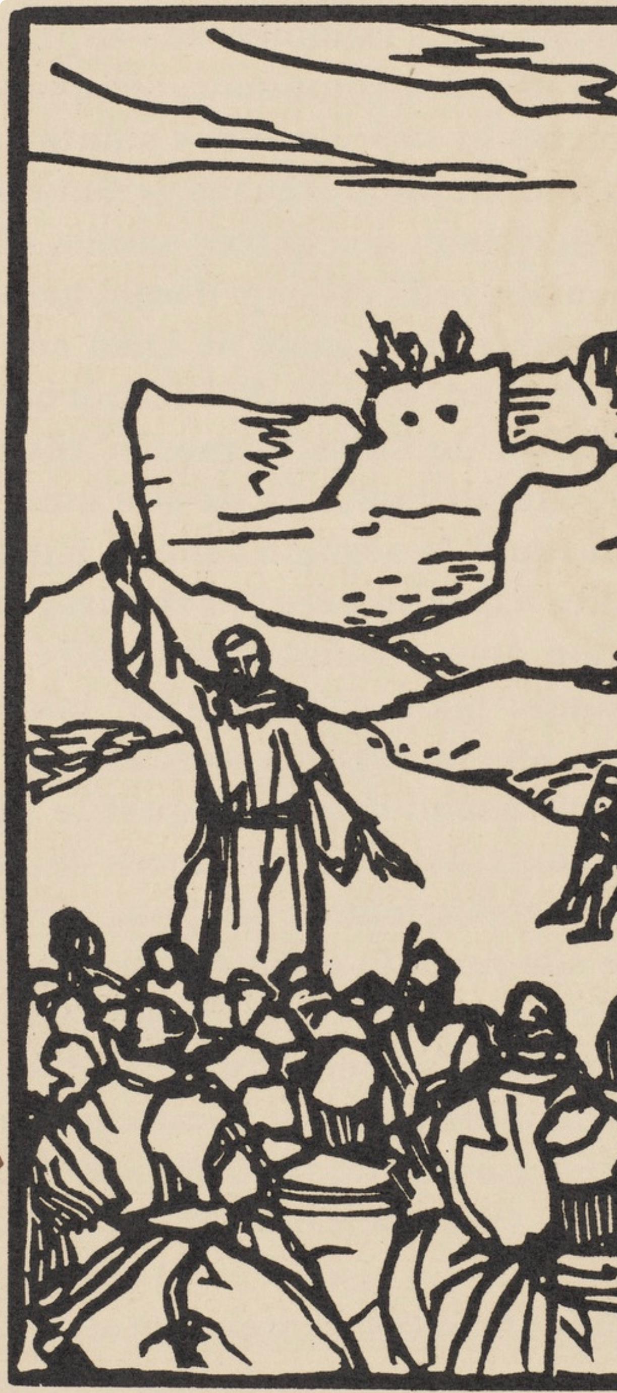 Émile Bernard, Composition (Morane, No. 100), Les Petites Fleurs de St. Françoise, Limited Edition Woodcut