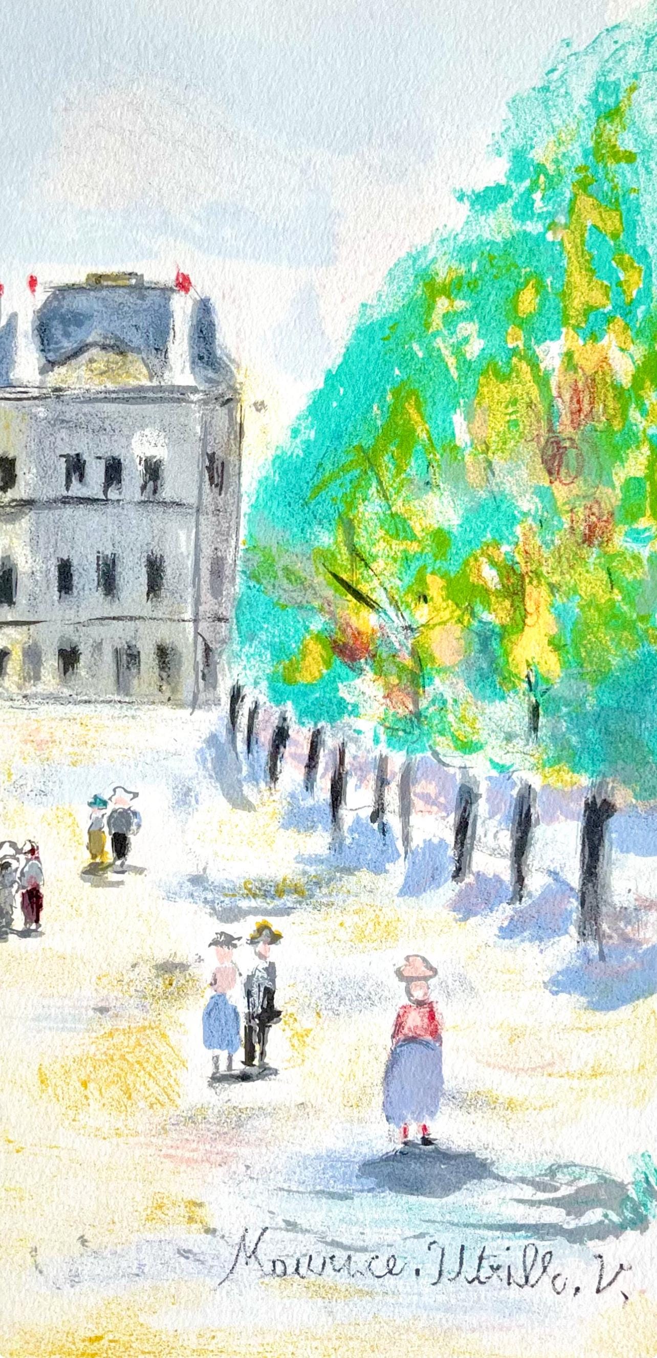 Maurice Utrillo, Au Musée du Louvre (Rue de Rivoli), Paris Capitale, Limited Edition Lithograph